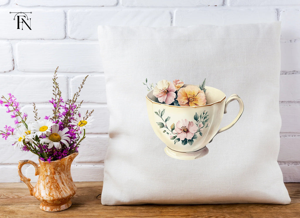 Elegant Floral Teacup Clipart Bundle