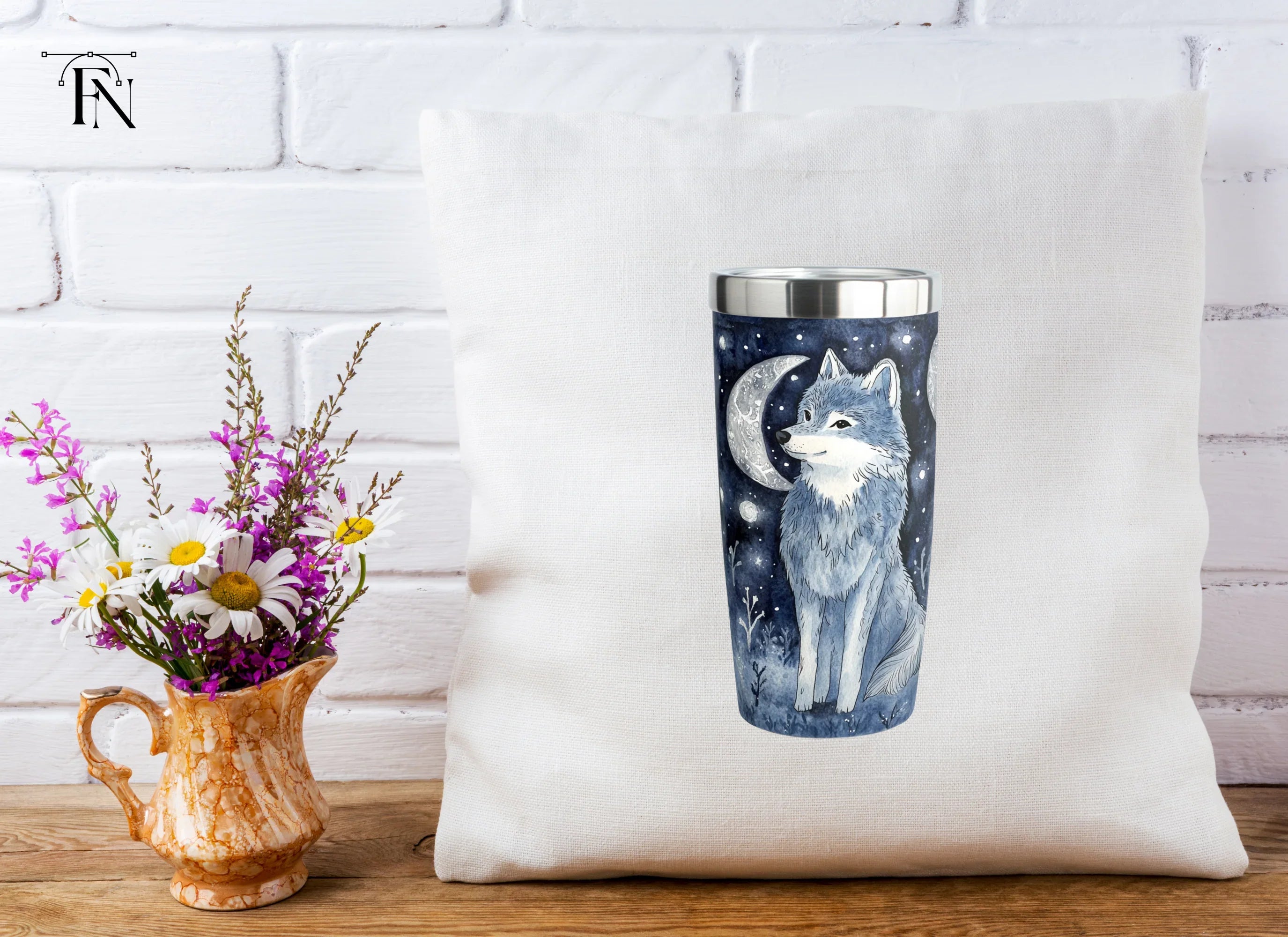 Mystical Wolf Moon Tumbler Clipart Bundle