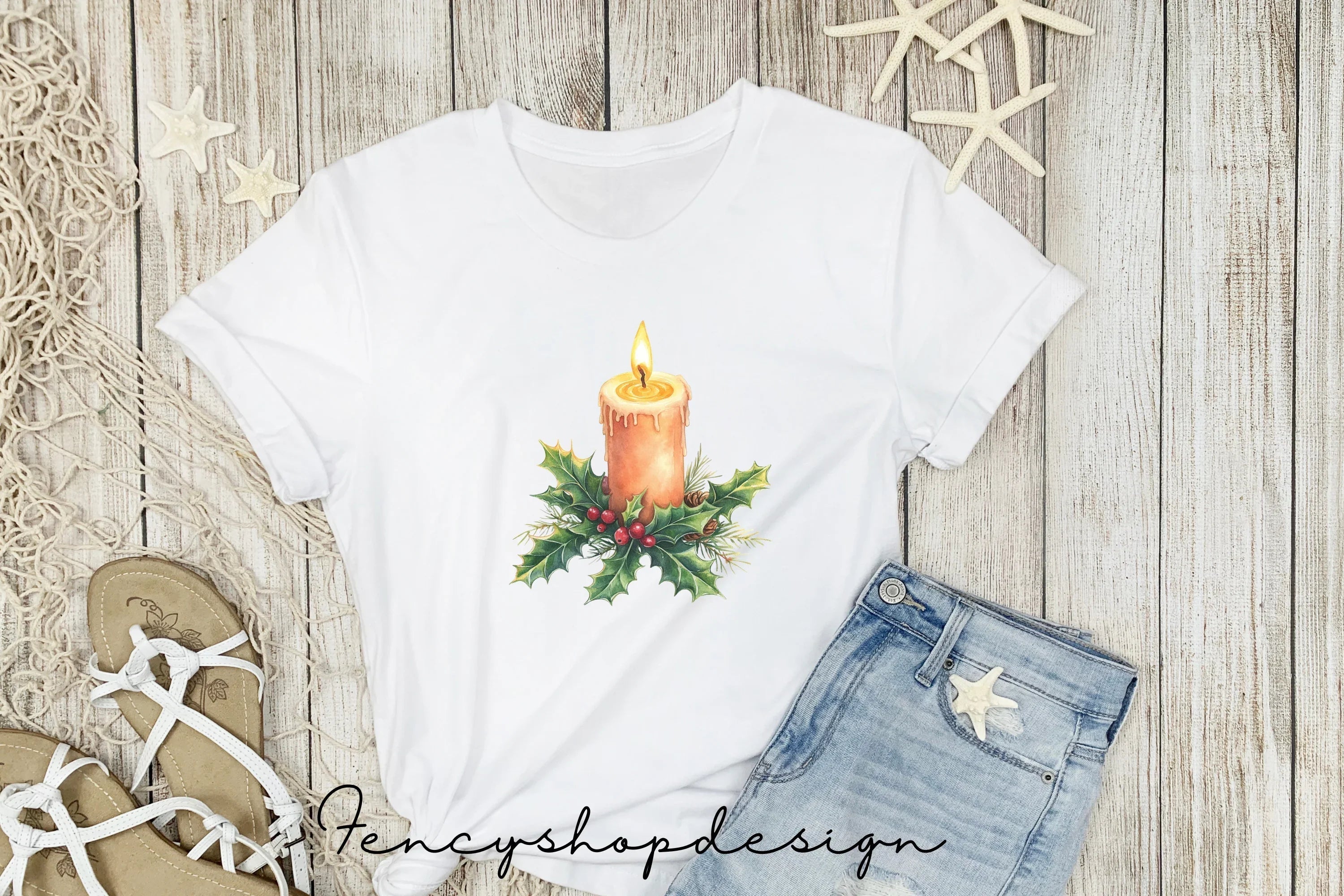 Christmas Candle Clipart Bundle