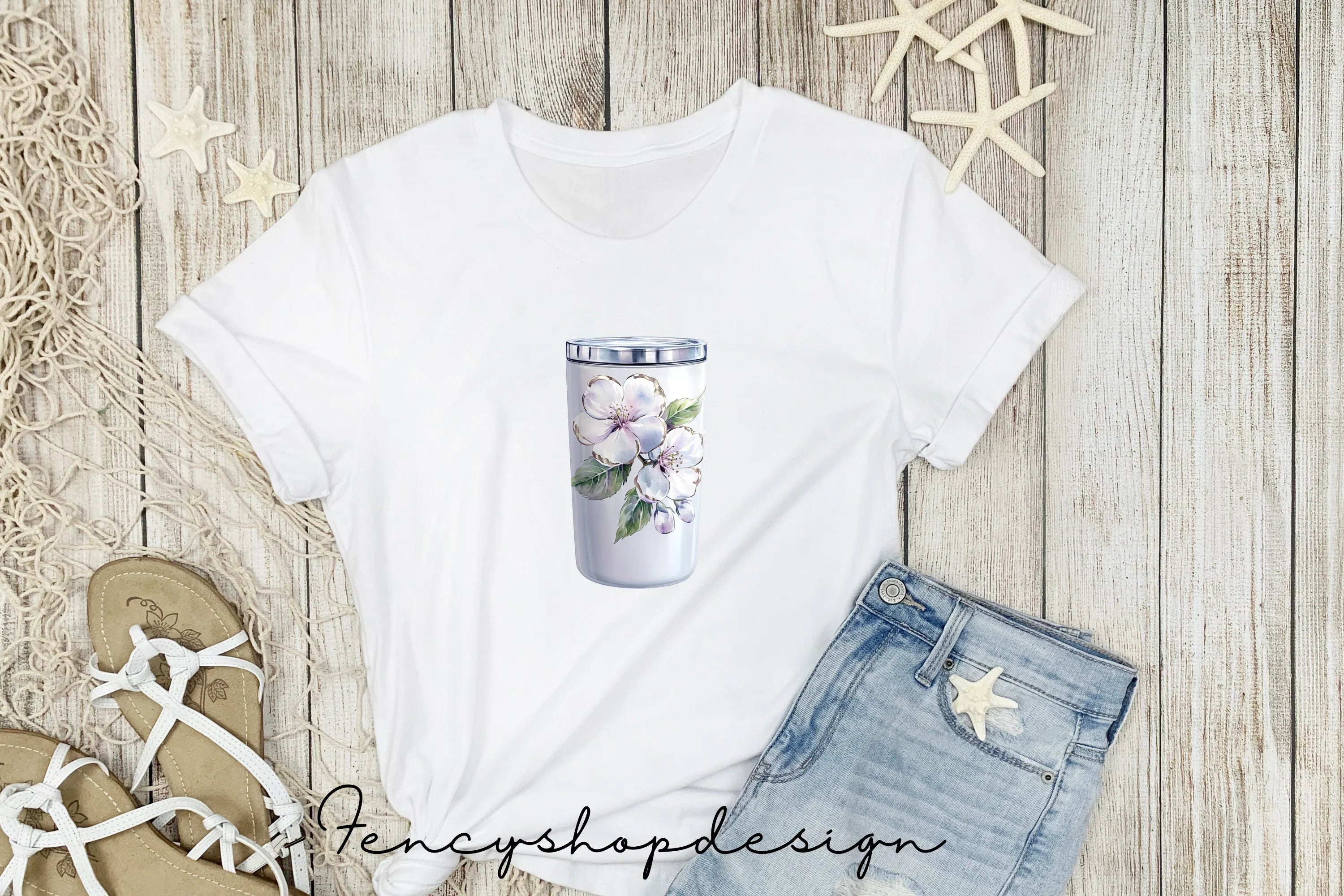 Elegant Golden Floral Tumbler Clipart Bundle