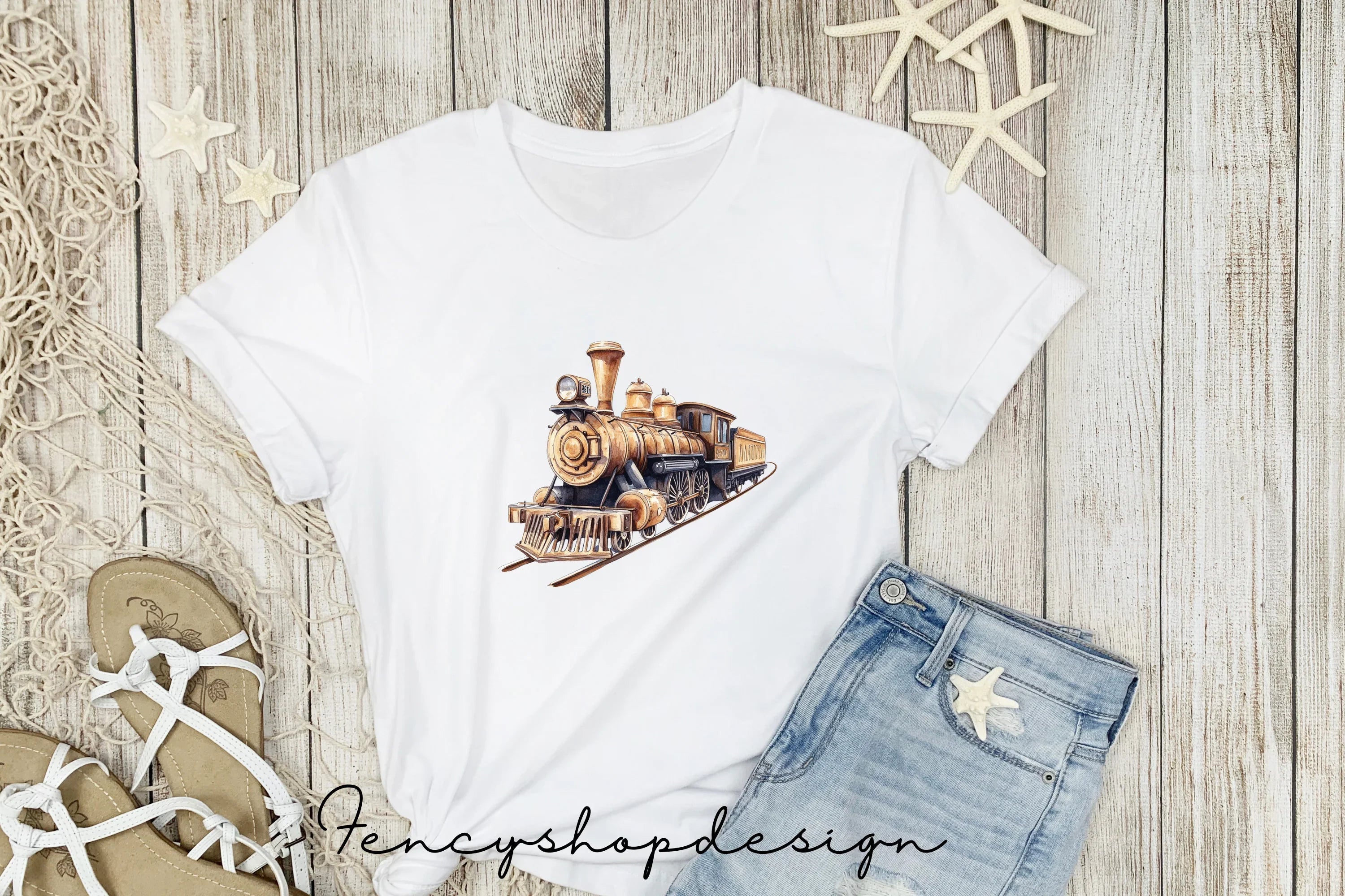 Vintage Steam Train Clipart Bundle