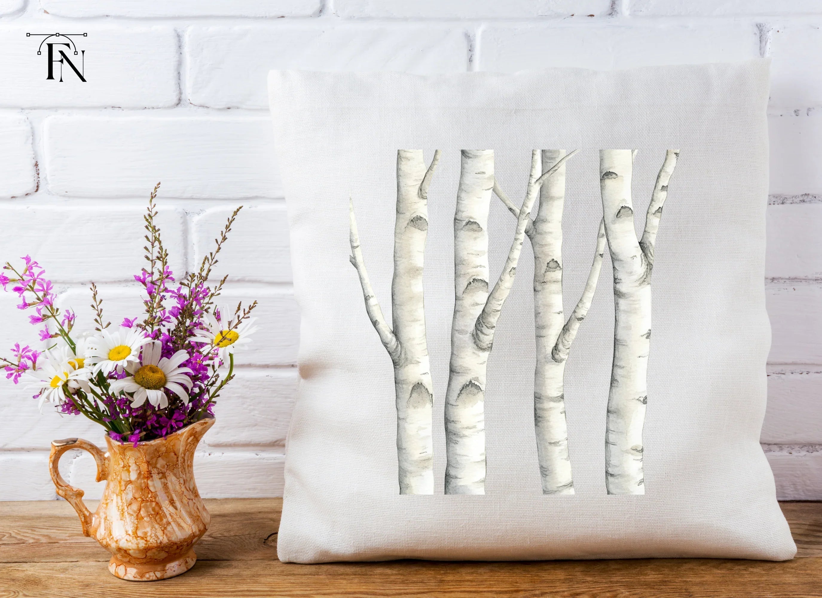 Birch Tree Trunks Clipart Bundle