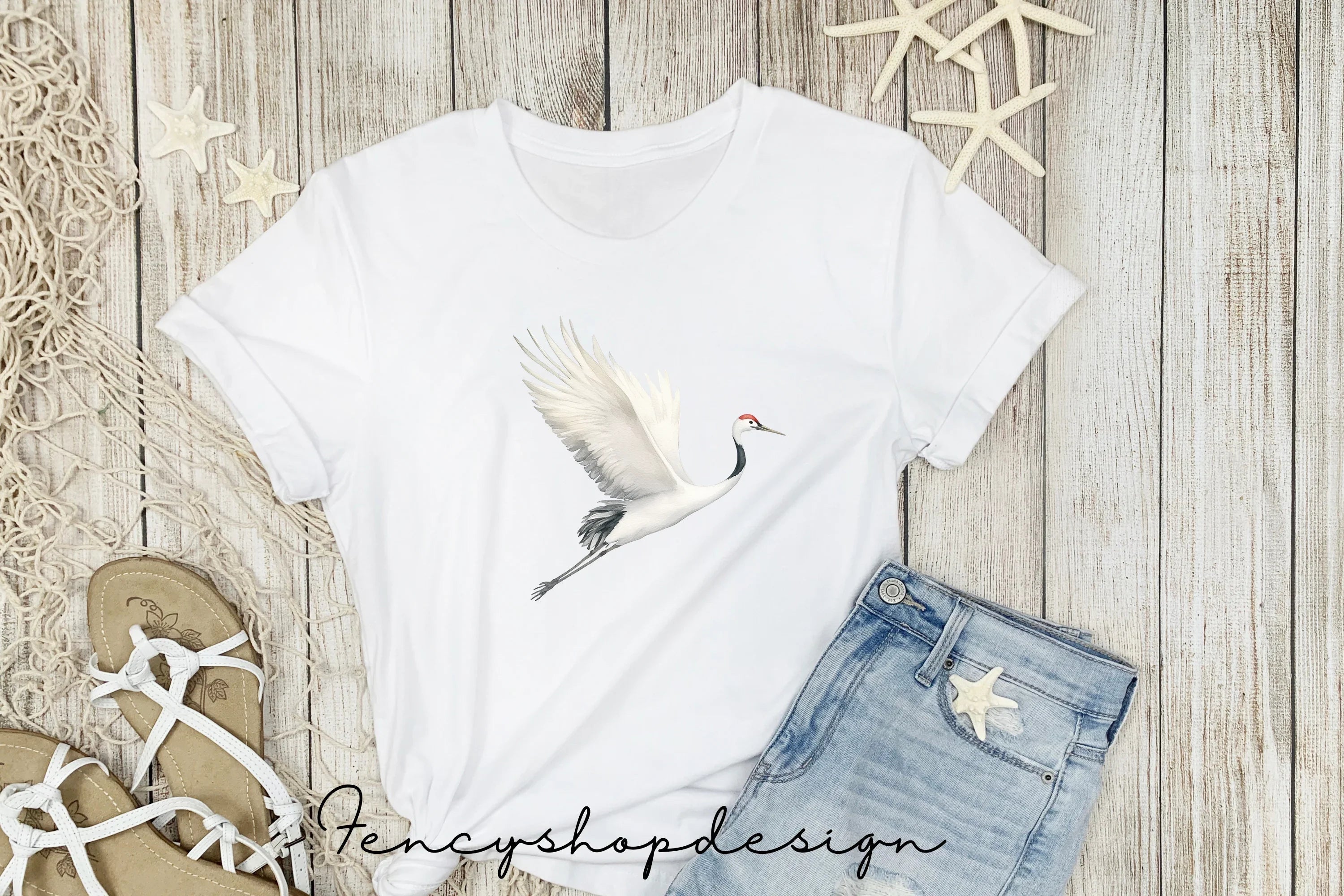 Elegant Crane Bird Clipart Bundle