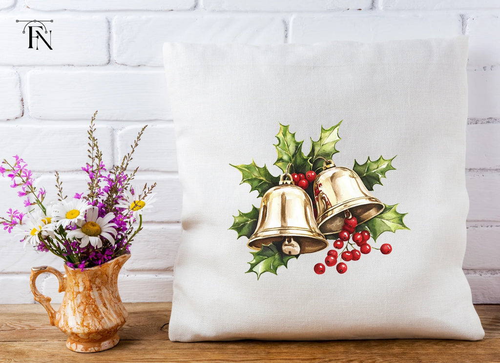 Festive Bells and Holly Clipart Bundle