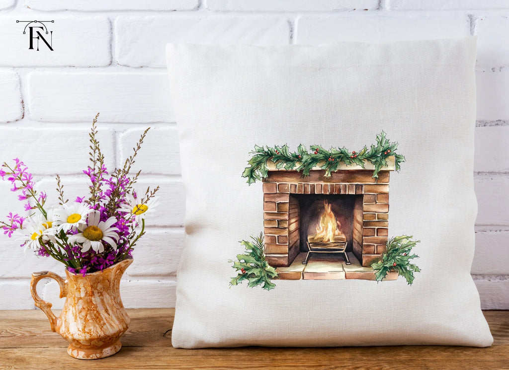 Cozy Christmas Fireplace Clipart Bundle