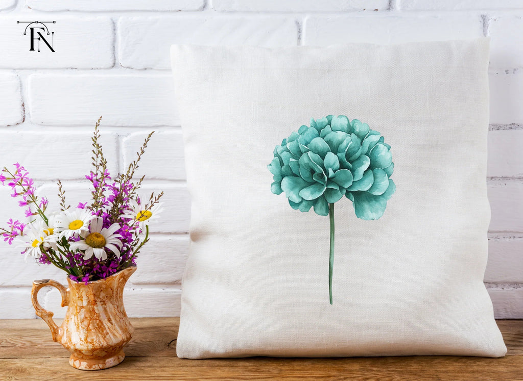 Teal Peony Flower Clipart Bundle