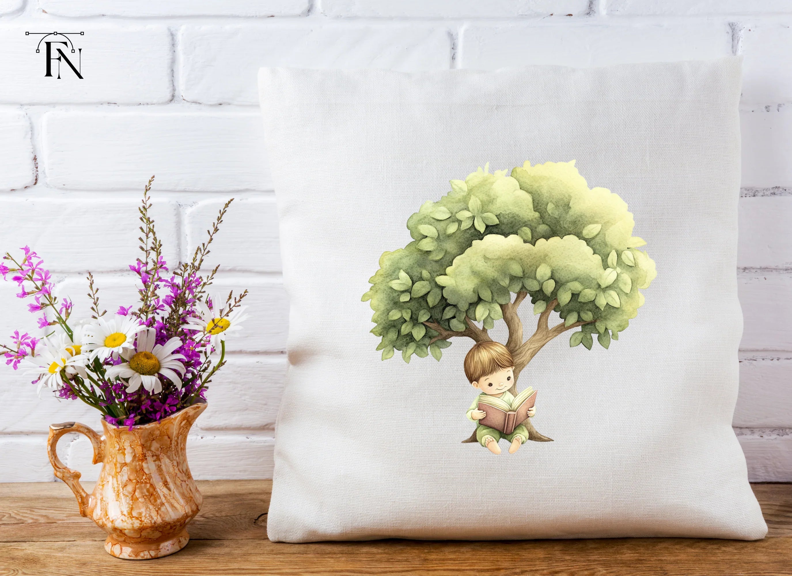Boy Reading Under Tree Clipart Bundle