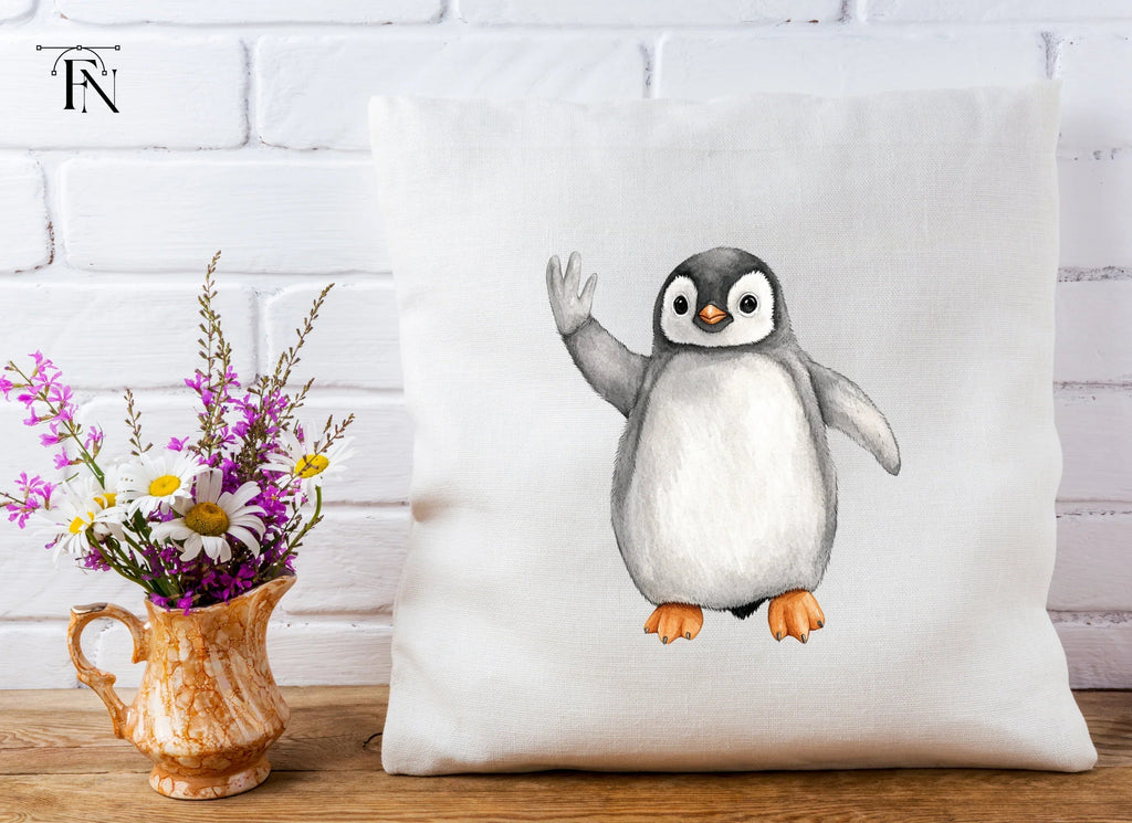 Waving Baby Penguin Clipart Bundle