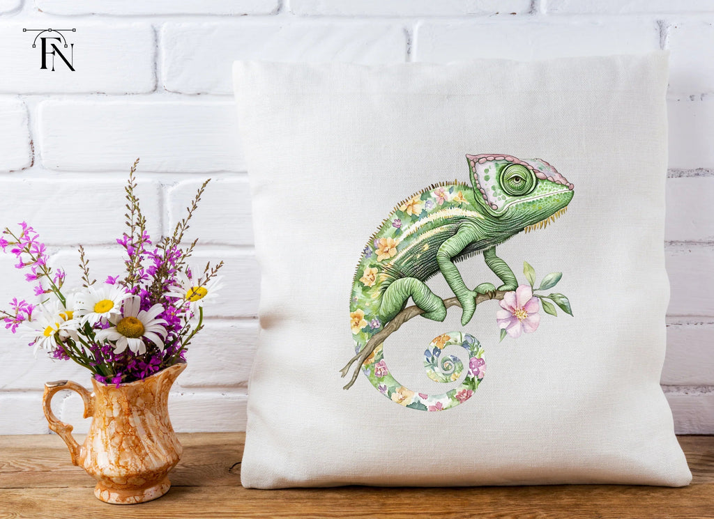 Floral Chameleon Clipart Bundle
