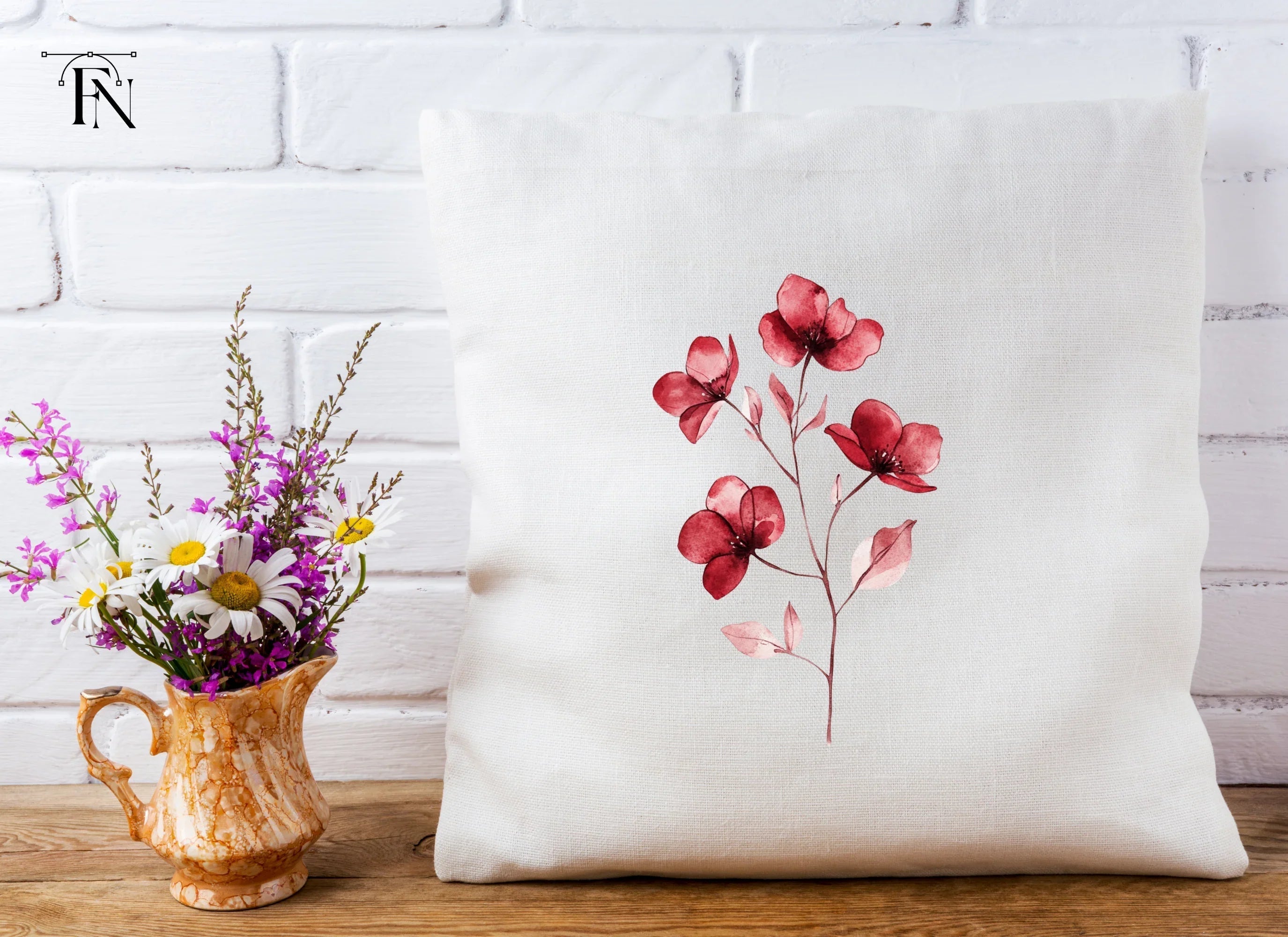 Red Flowers Clipart Bundle