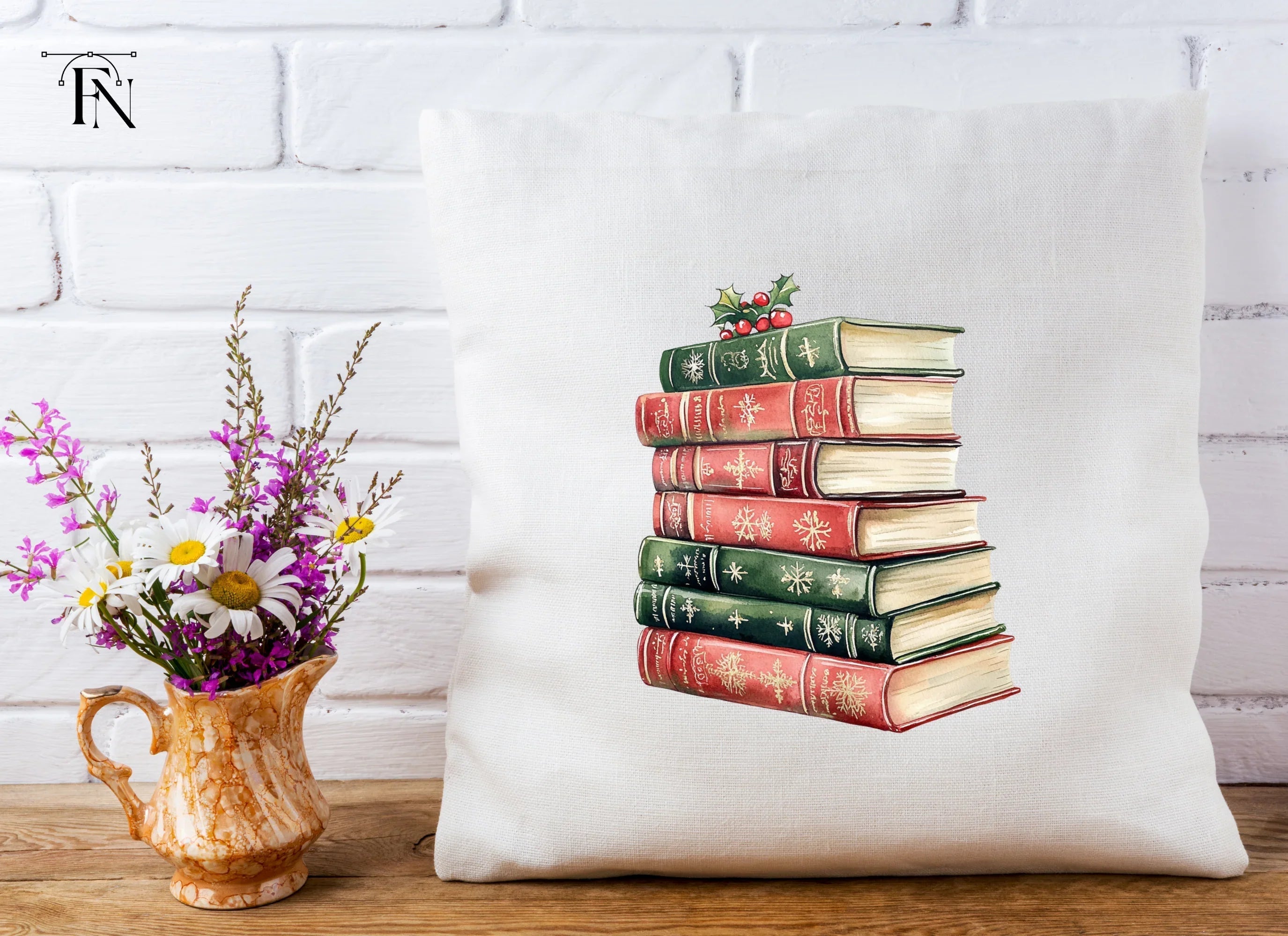Holiday Book Stack Clipart Bundle
