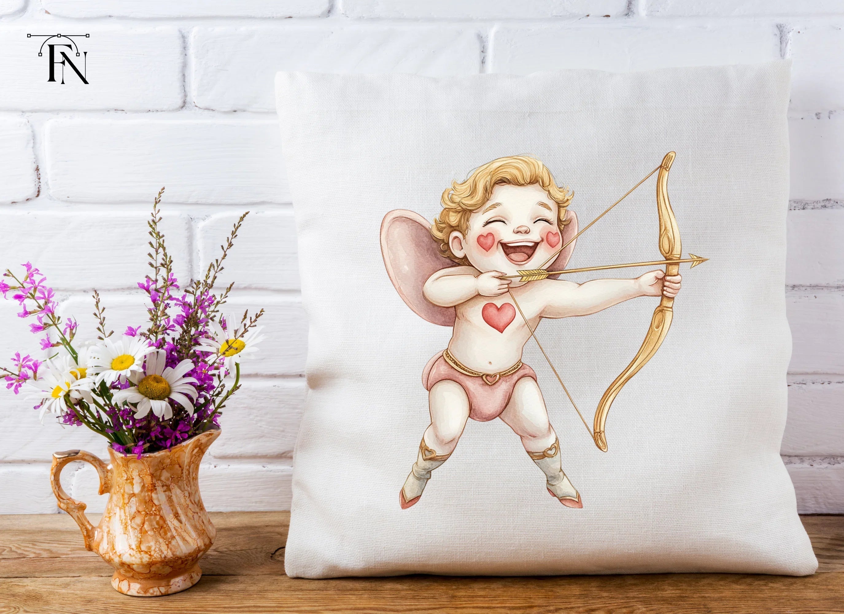 Playful Cupid with Bow and Arrow Clipart Bundle