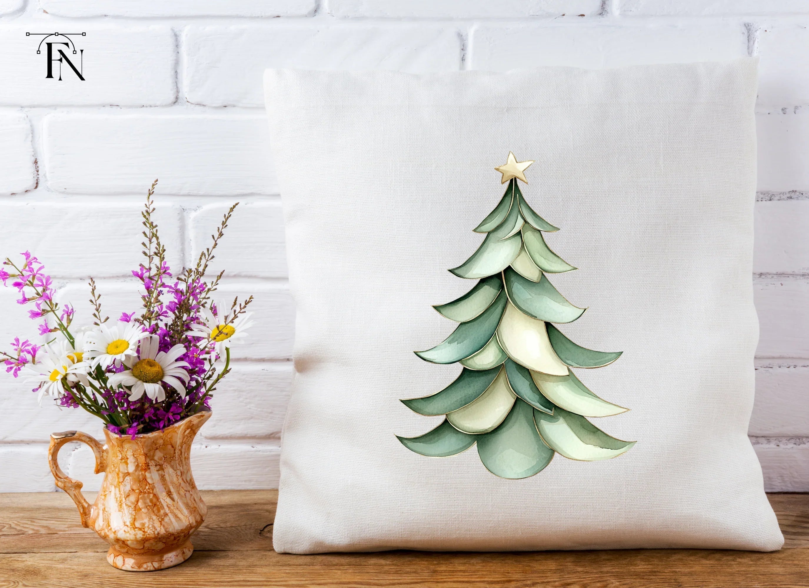 Elegant Pine Tree Illustrations Clipart Bundle