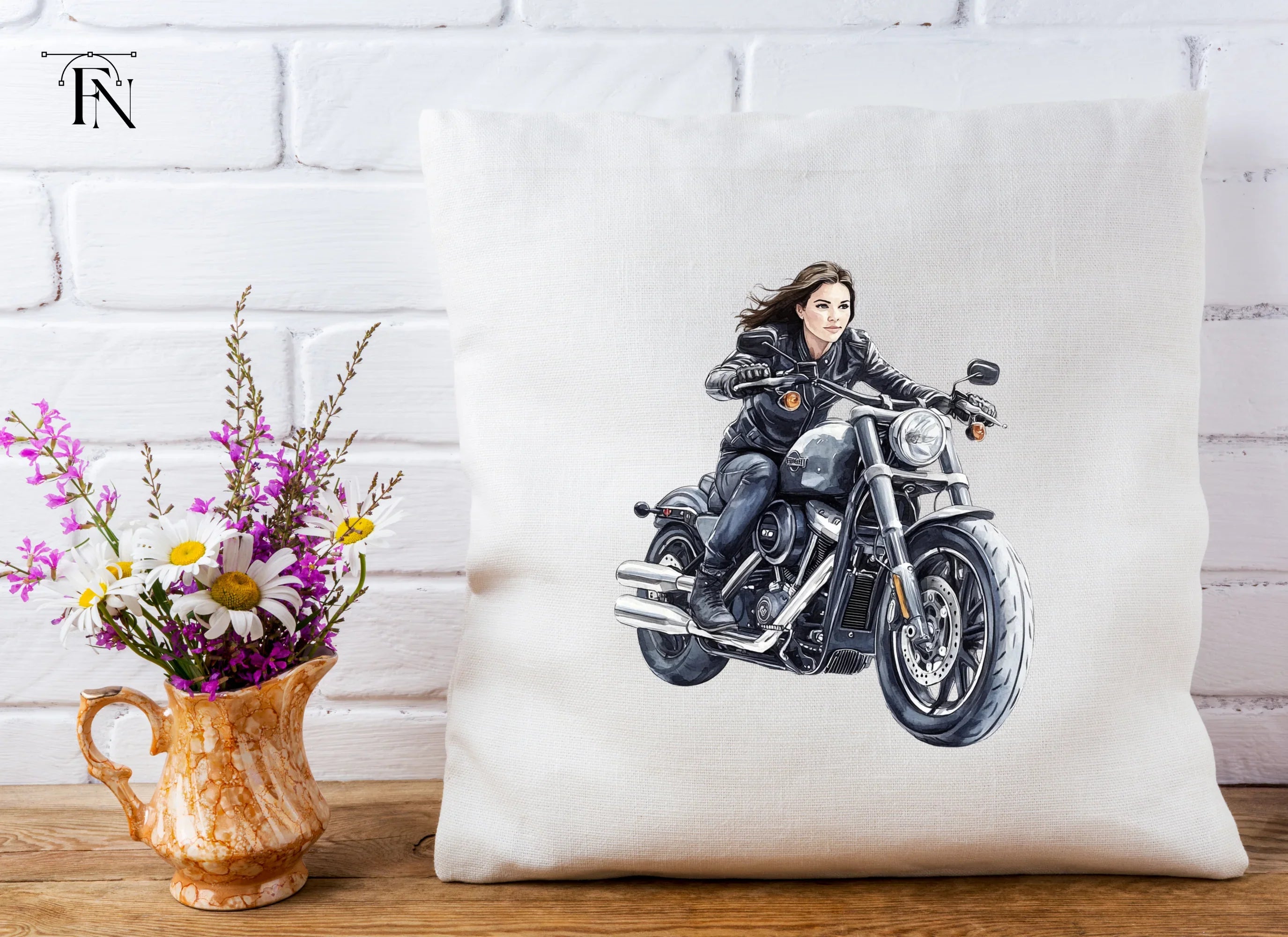 Woman Riding Motorcycle Clipart Bundle