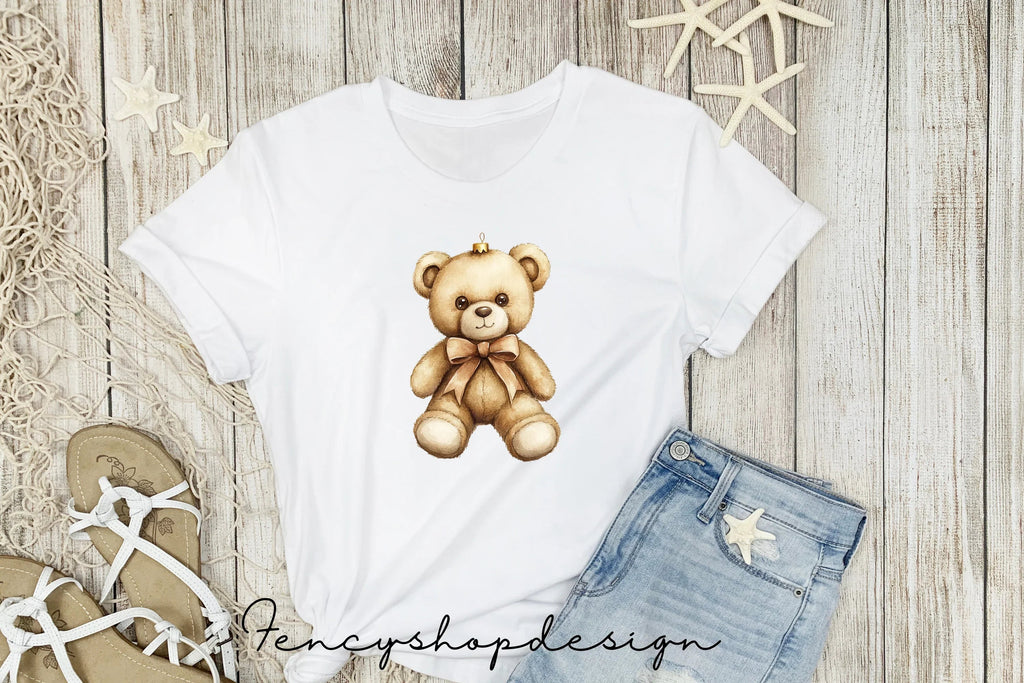 Teddy Bear Christmas Ornaments Clipart Bundle