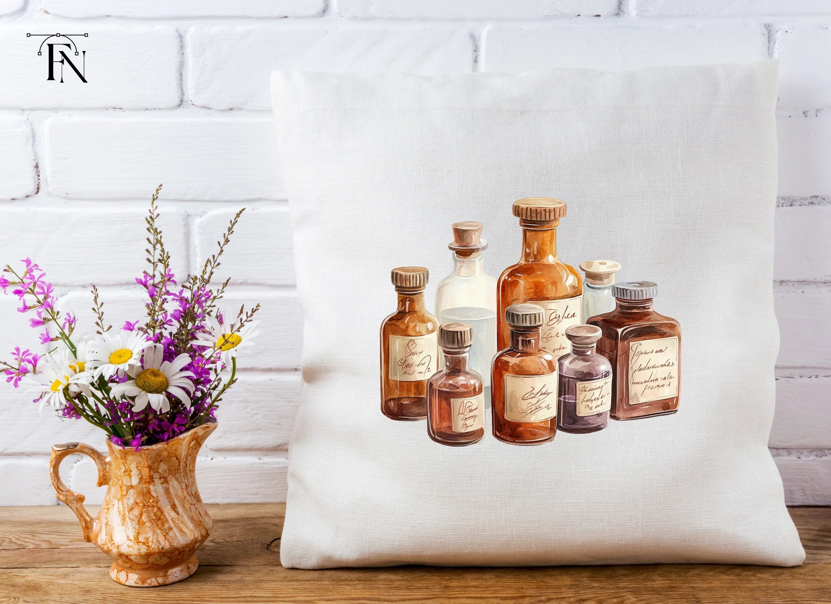 Vintage Apothecary Bottles Clipart Bundle