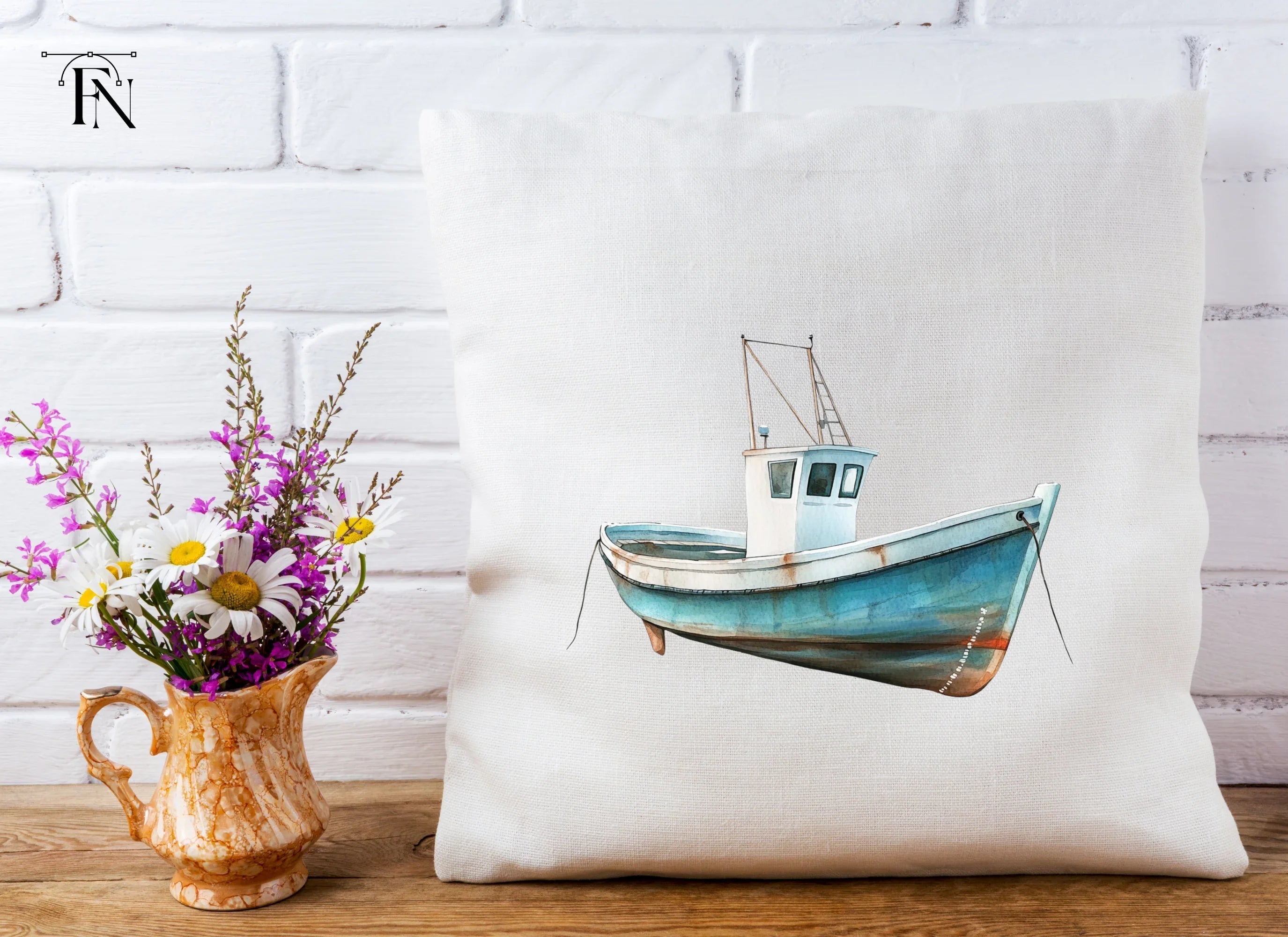 Fishing Boat Illustration Clipart Bundle