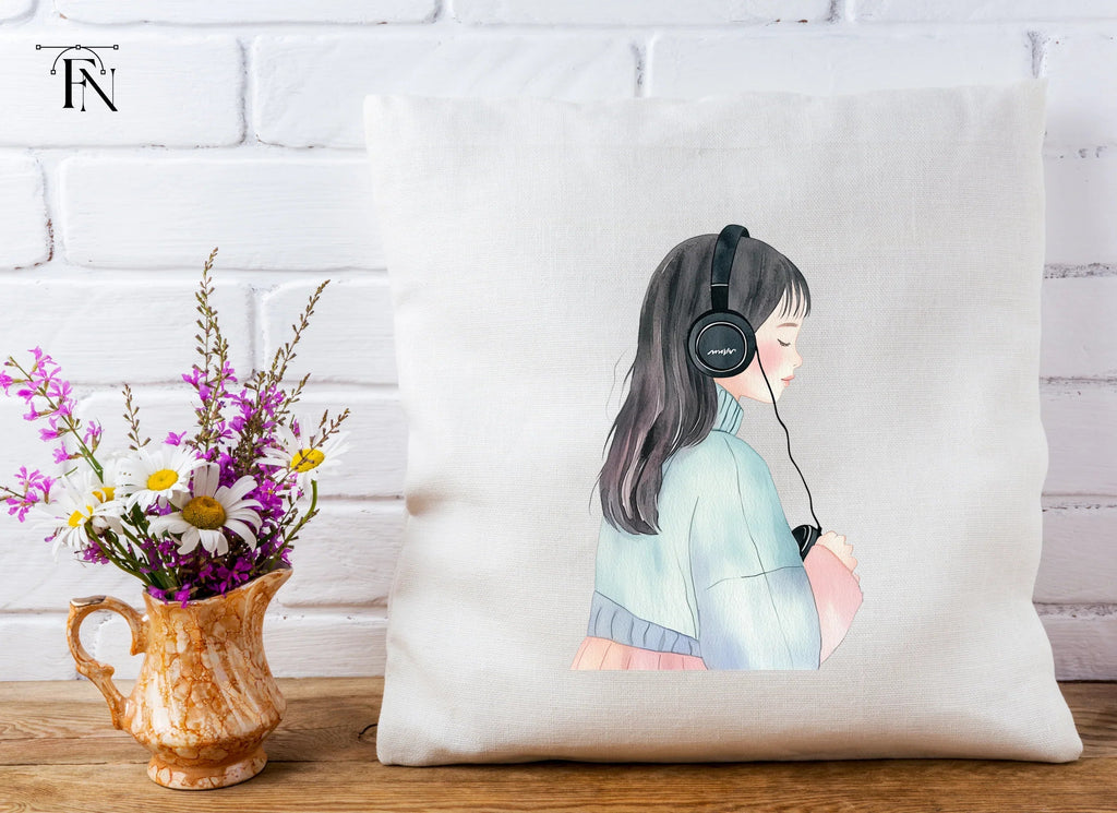 Girl Listening to Music Clipart Bundle