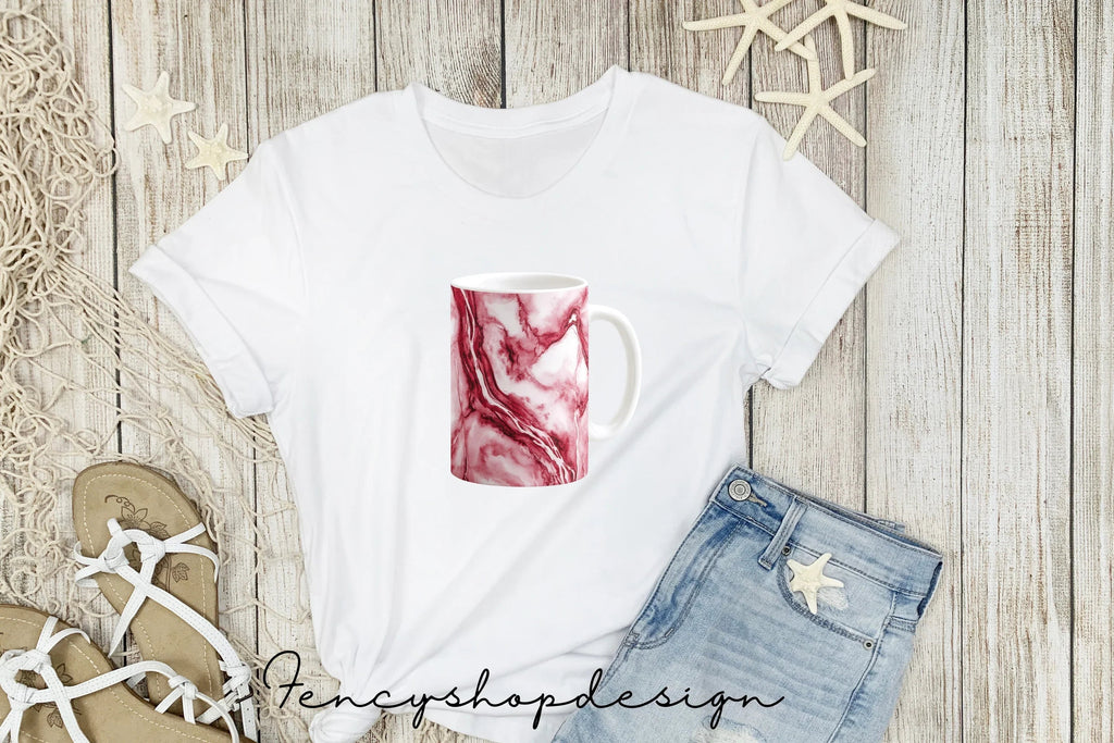 Red Marble Swirl Clipart Bundle