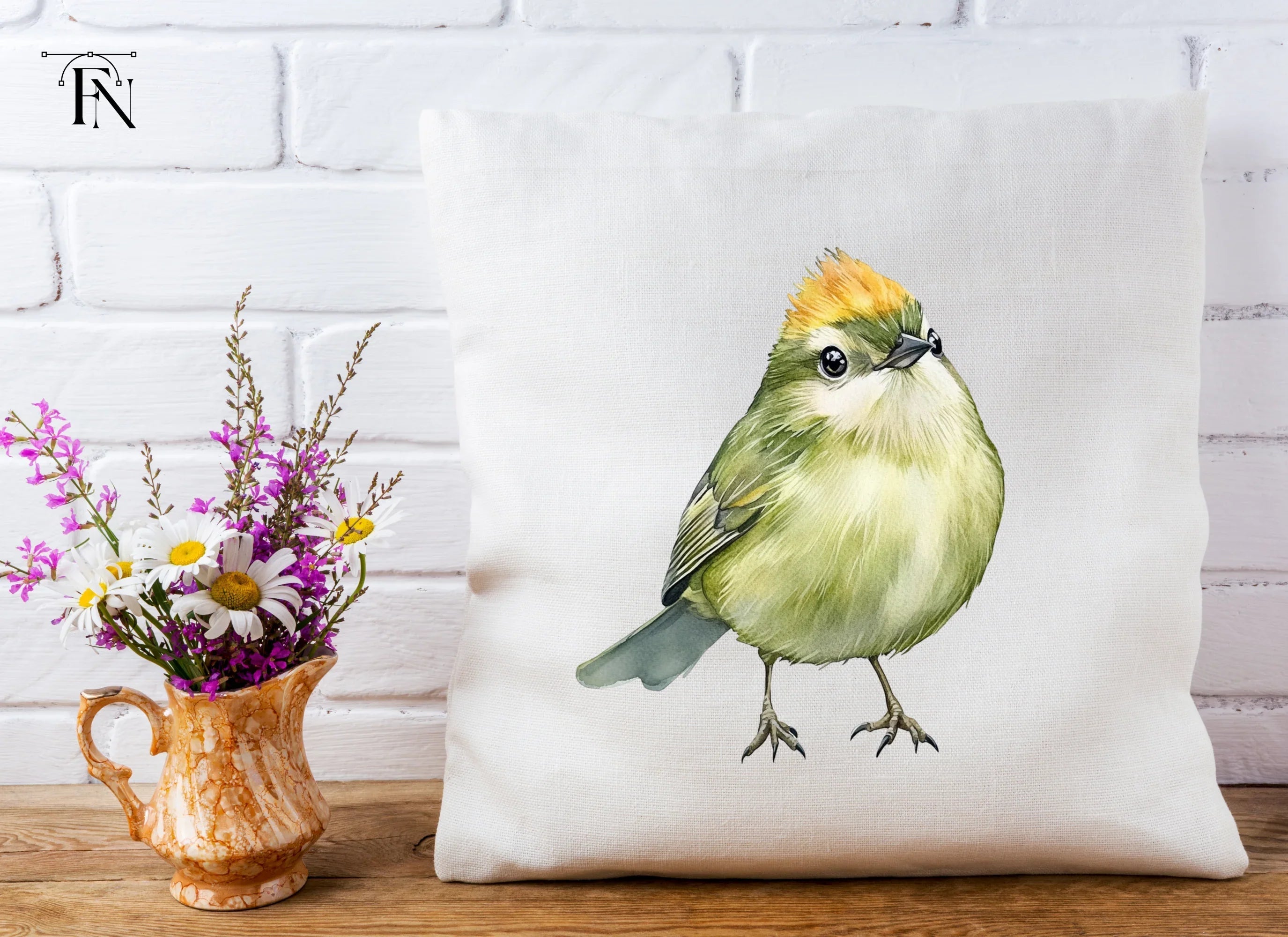 Cute Green Birds Clipart Bundle