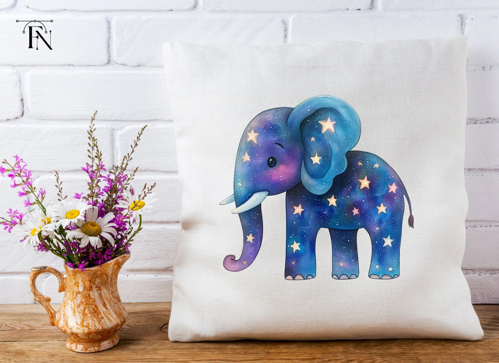 Starry Night Elephant Clipart Bundle