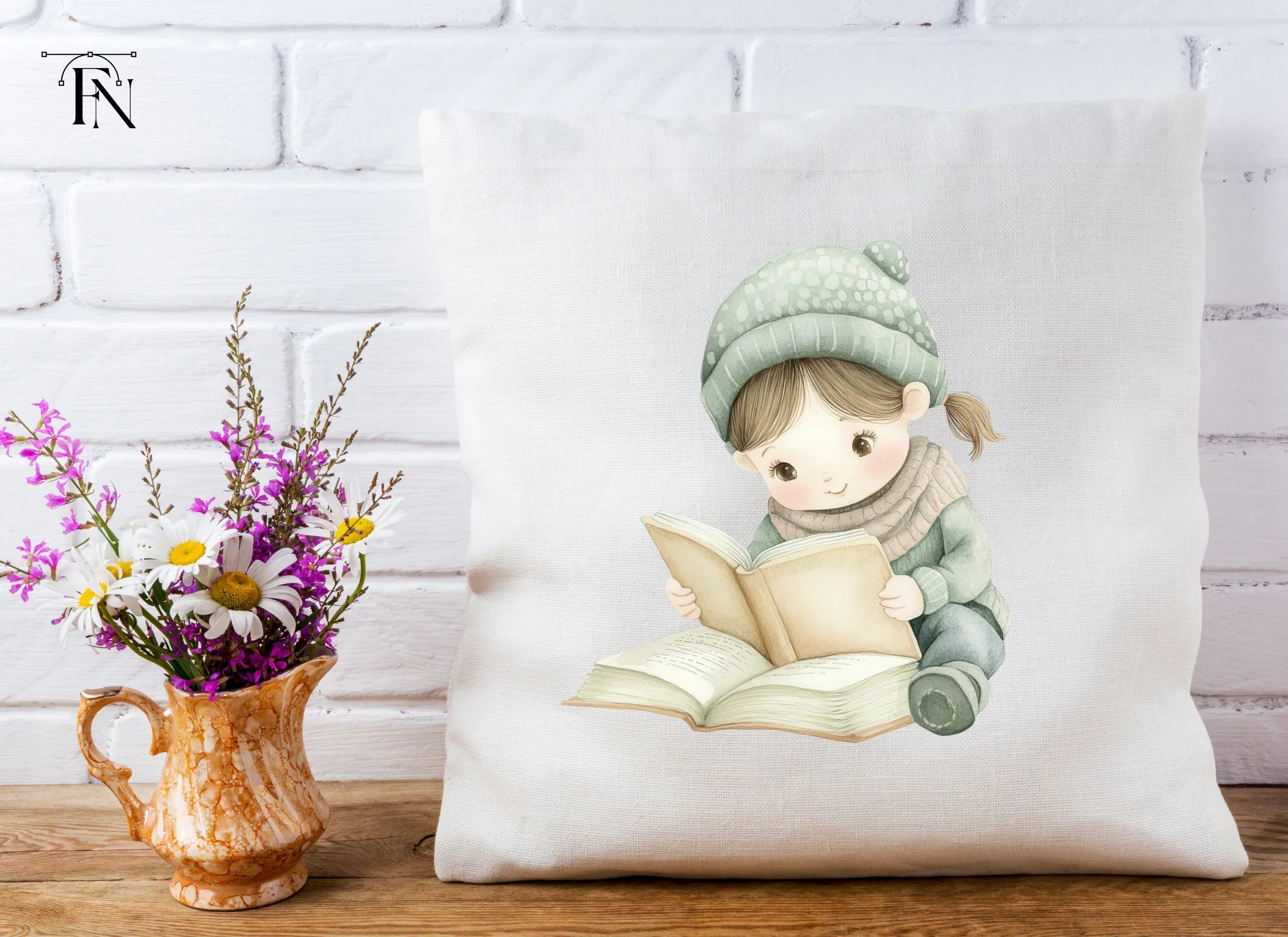 Cute Girl Reading Book Clipart Bundle