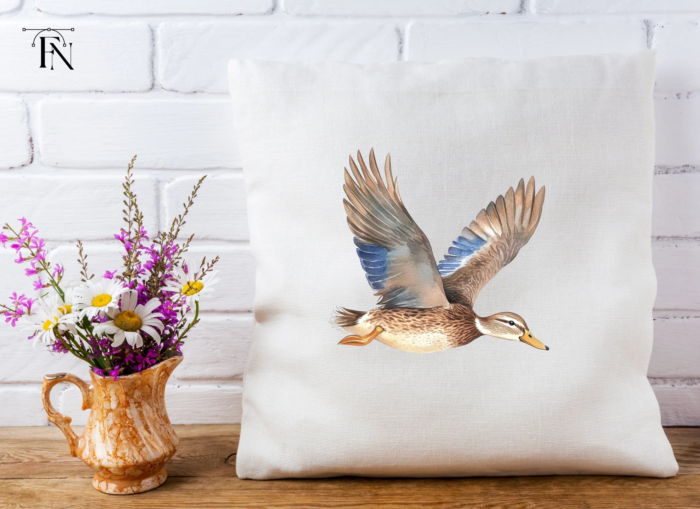 Mallard Ducks in Flight Clipart Bundle