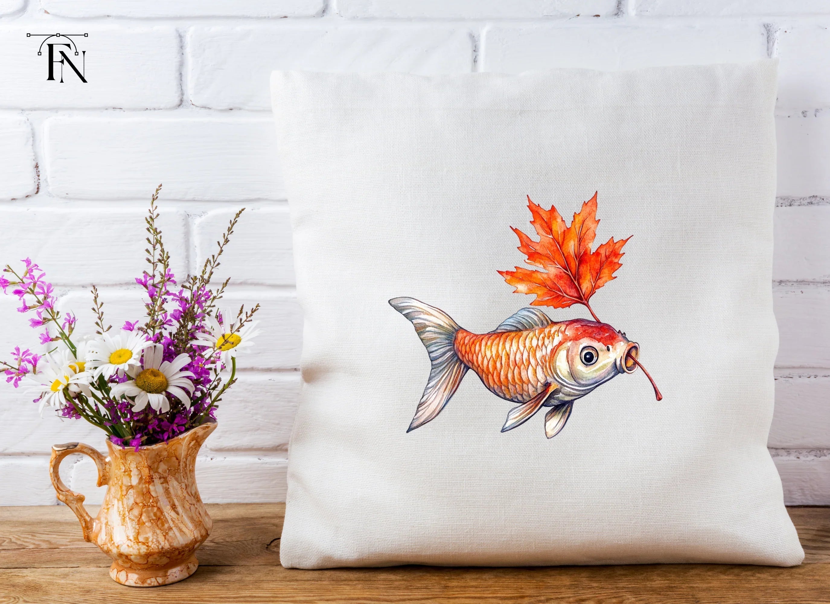 Autumn Koi Fish Clipart Bundle