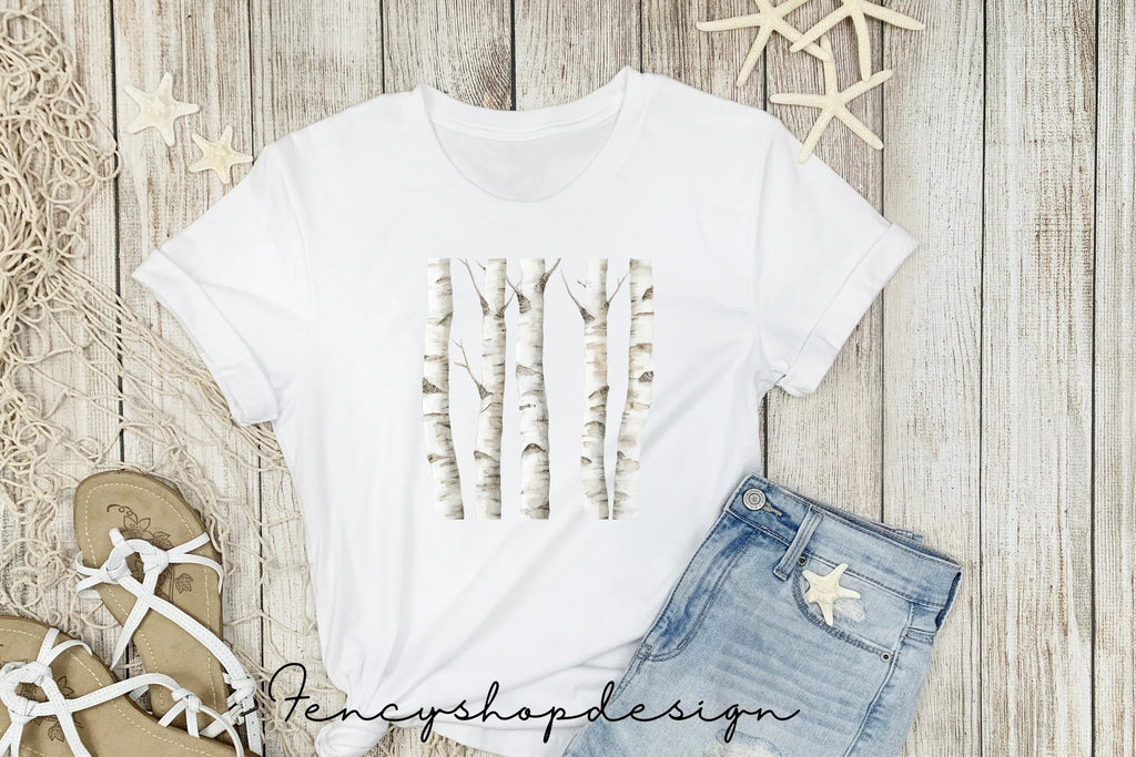 Birch Trees Forest Clipart Bundle