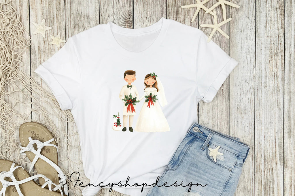 Winter Wedding Couple Clipart Bundle
