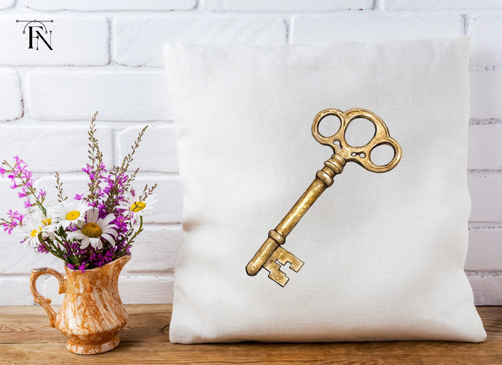 Ornate Golden Antique Key Clipart Bundle