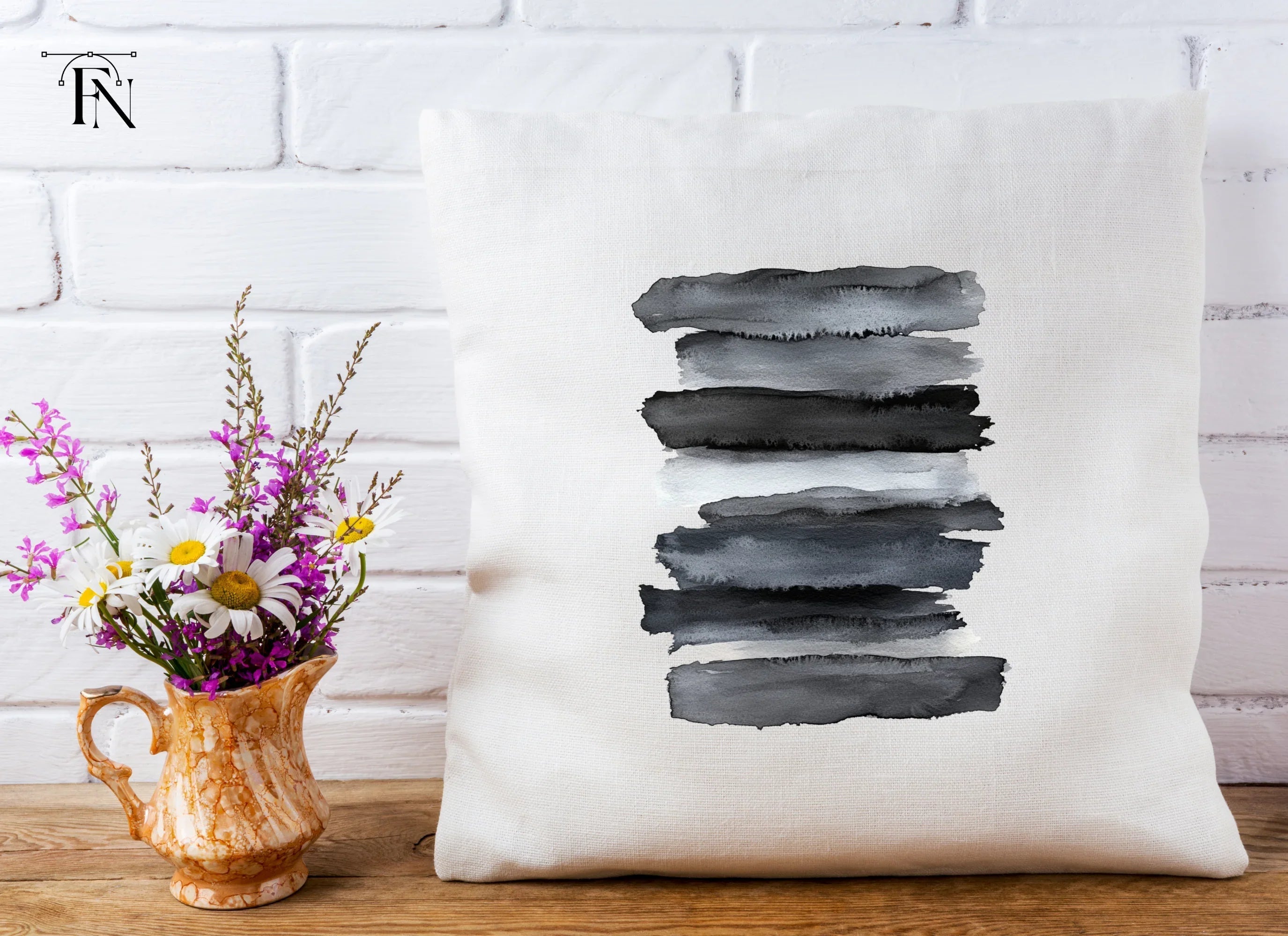 Monochrome Brush Strokes Clipart Bundle