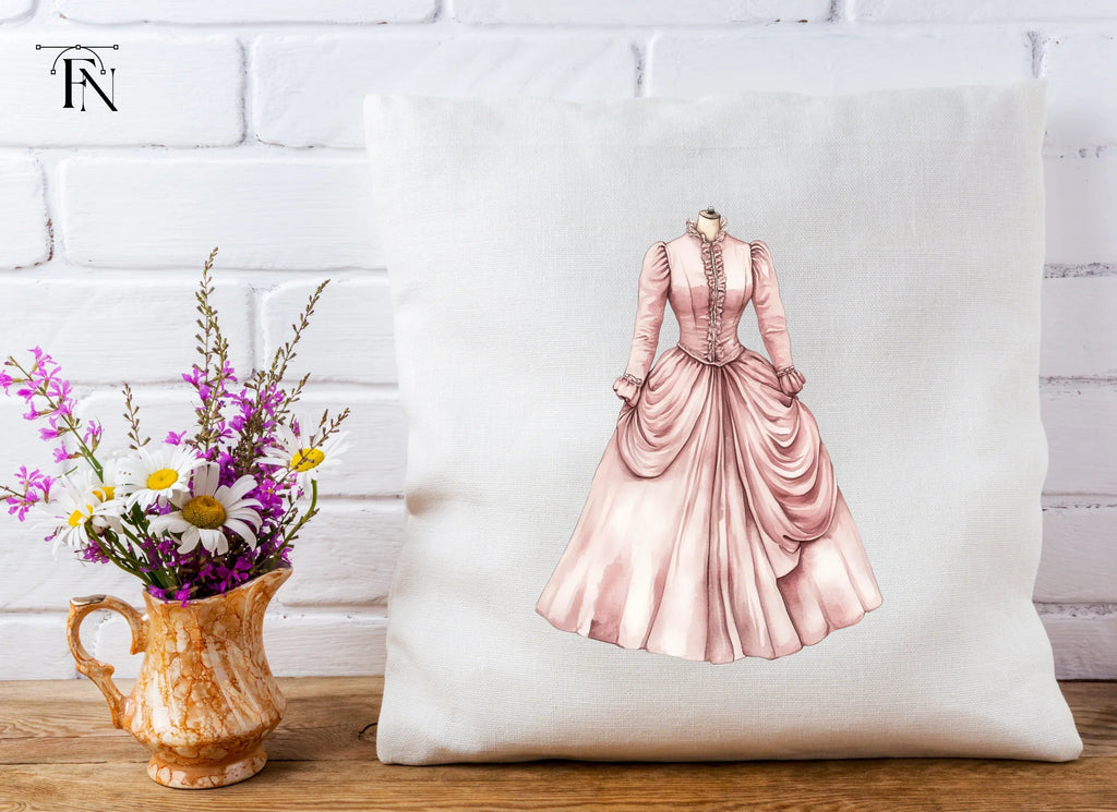 Elegant Pink Victorian Gown Clipart Bundle