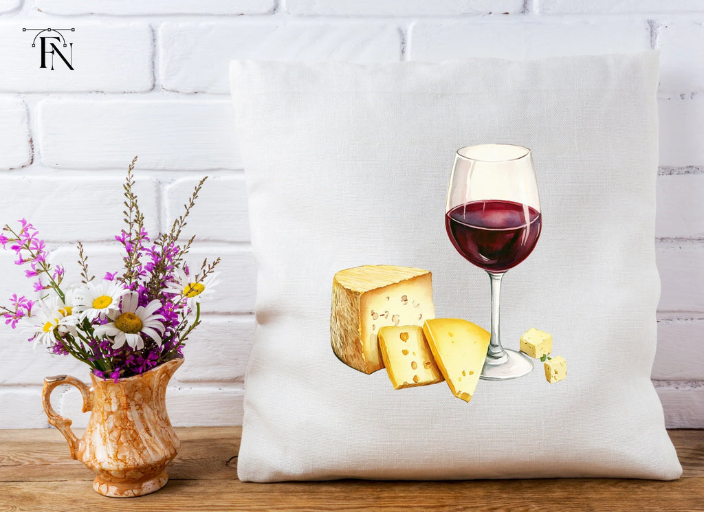 Red Wine and Cheese Delights Clipart Bundle
