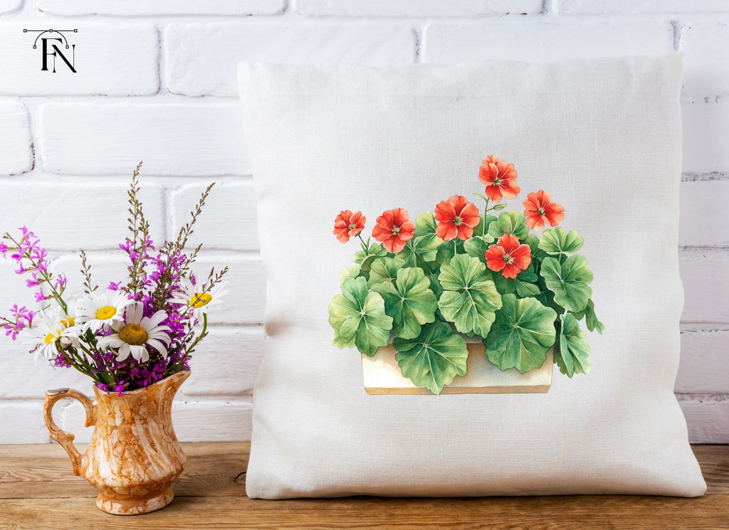 Geraniums in Pots Clipart Bundle
