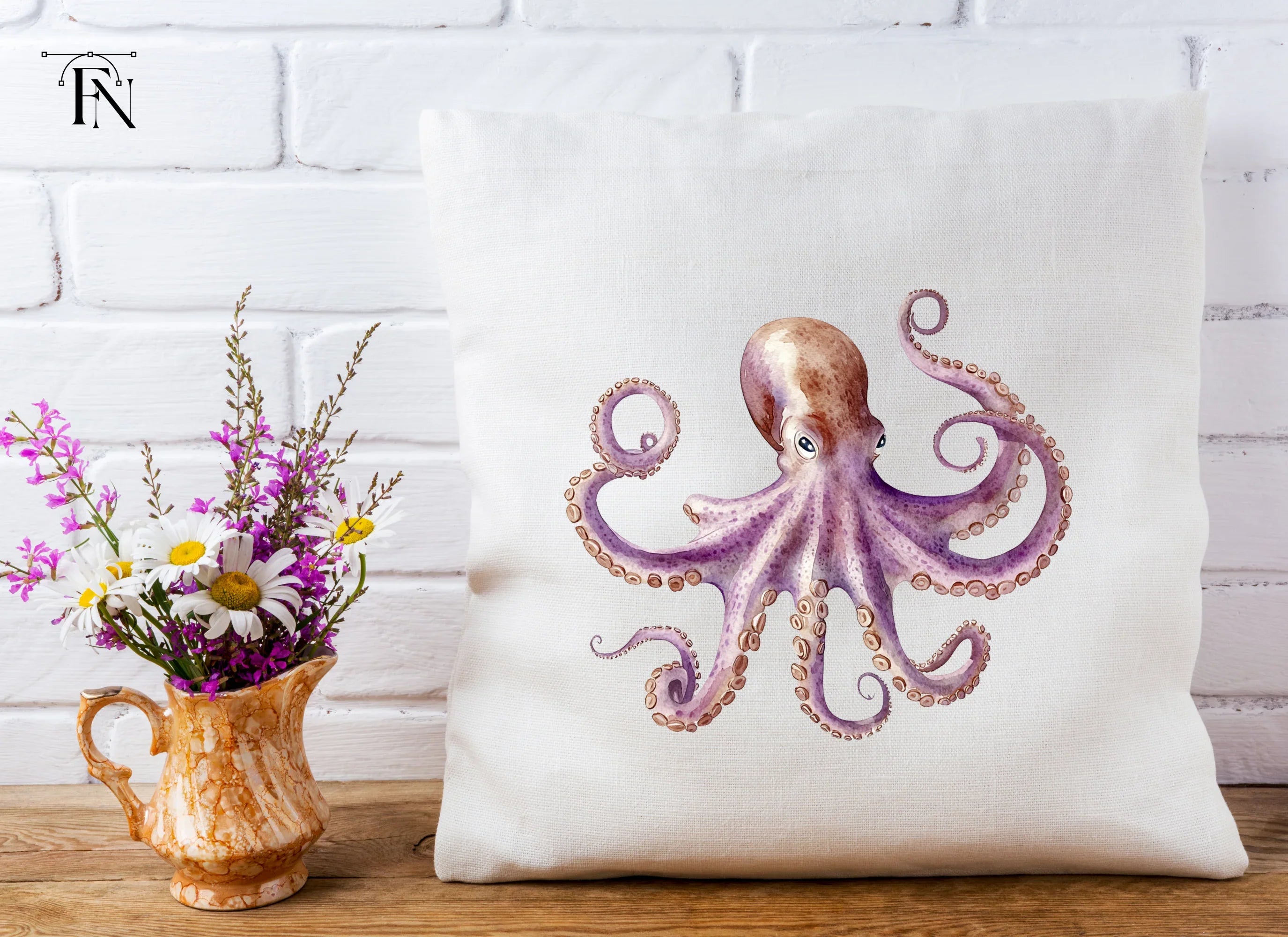 Purple Octopus Clipart Bundle