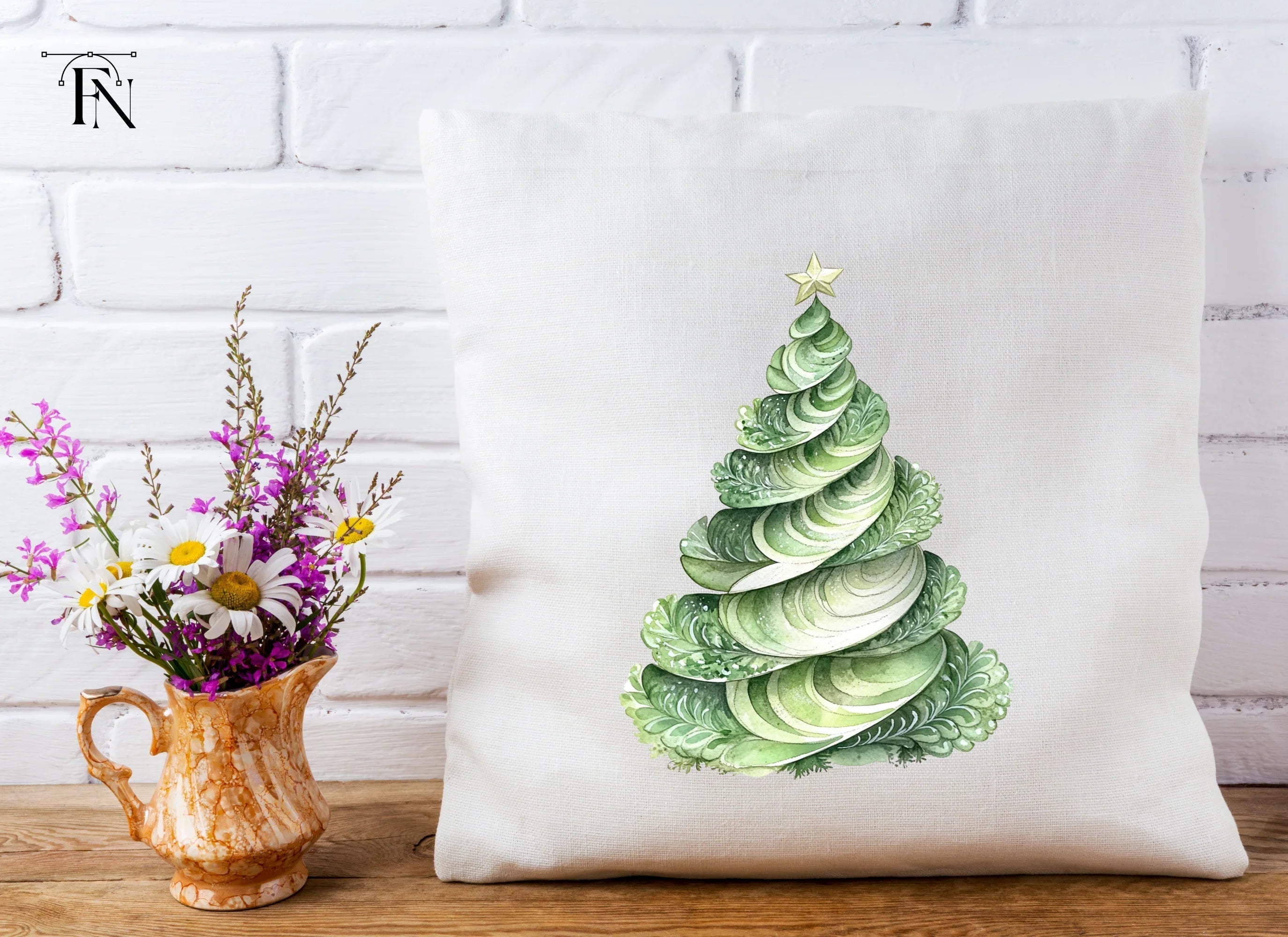 Elegant Spiral Christmas Tree Clipart Bundle