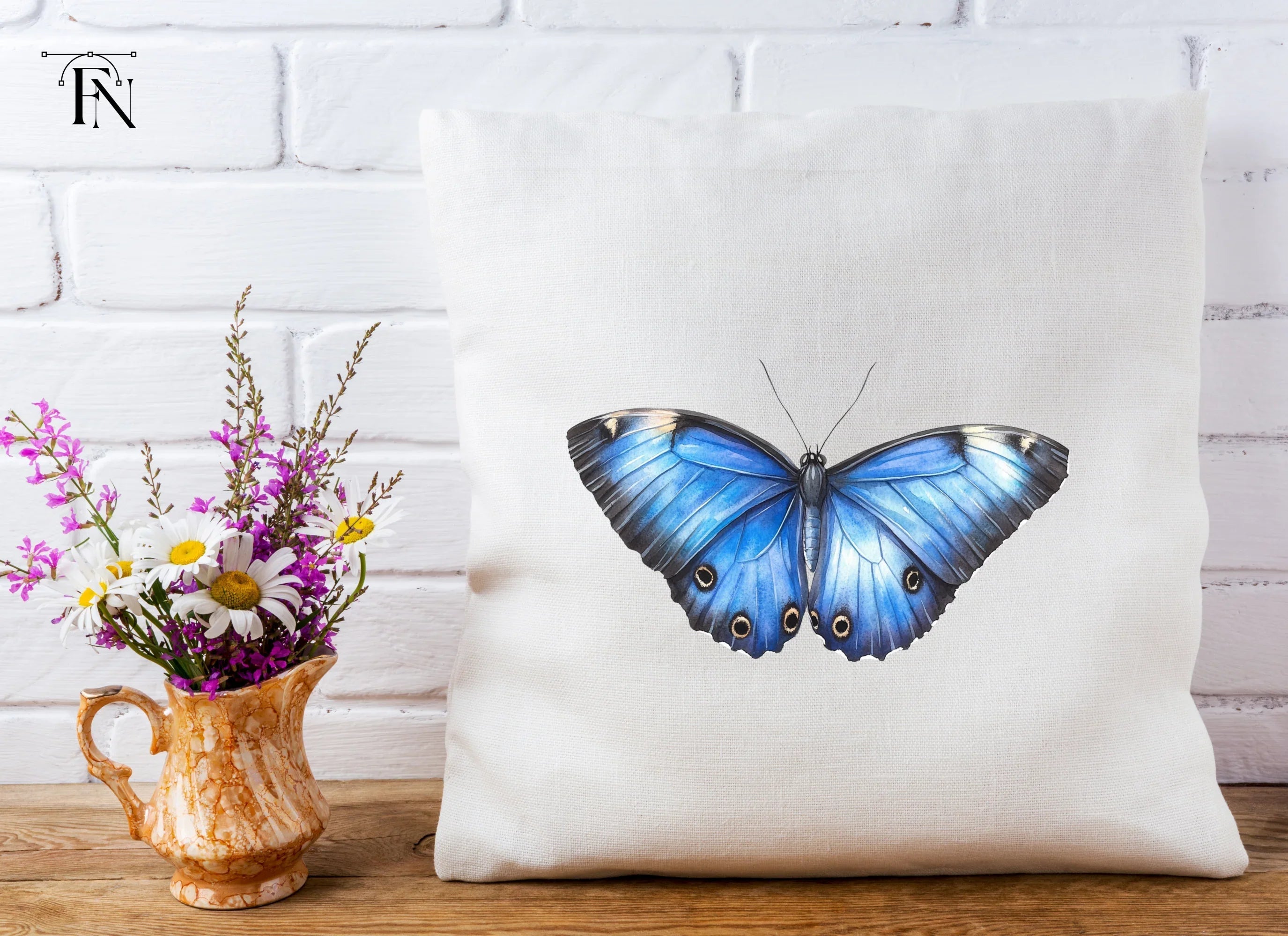 Blue Butterfly Clipart Bundle
