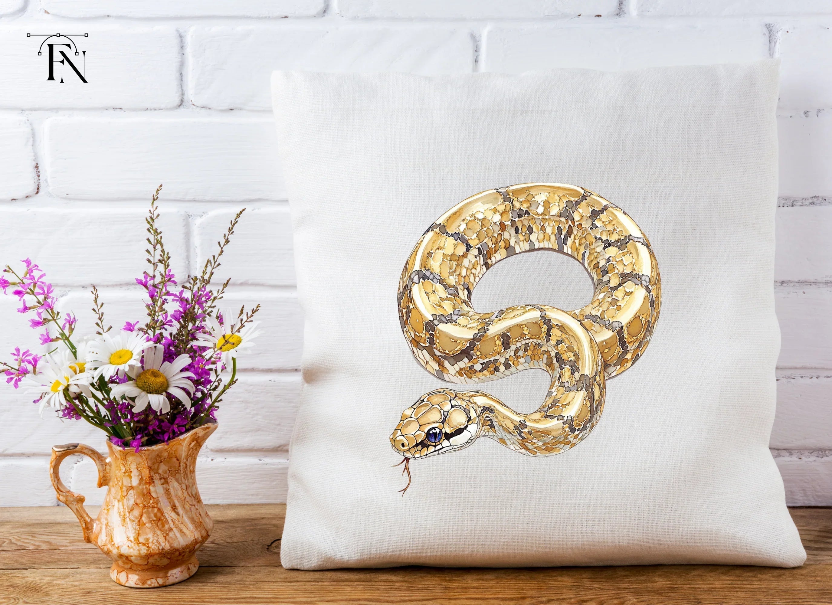Golden Patterned Snake Clipart Bundle