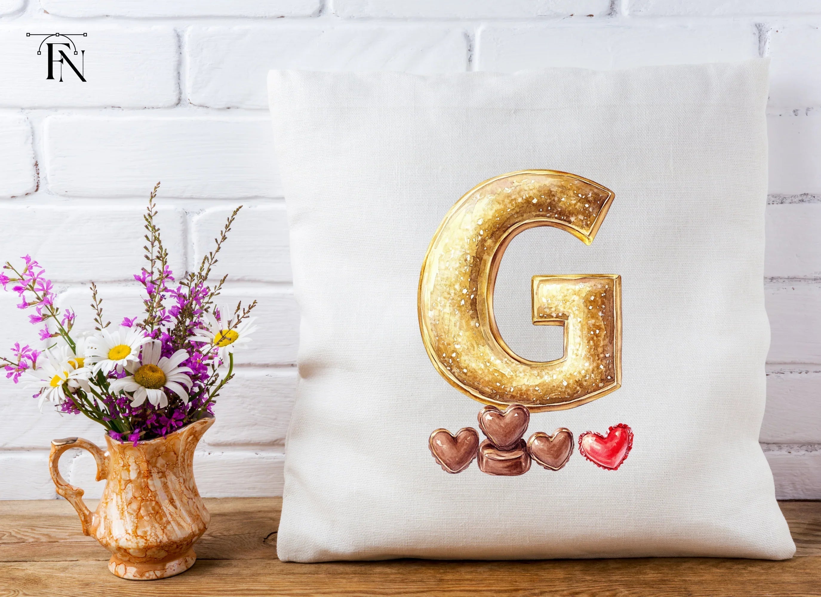 Golden Glitter Letter with Chocolates Clipart Bundle
