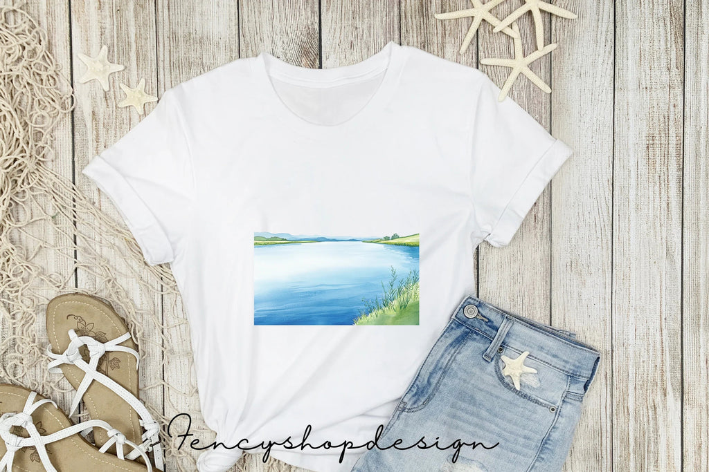 Serene Lake Landscape Clipart Bundle