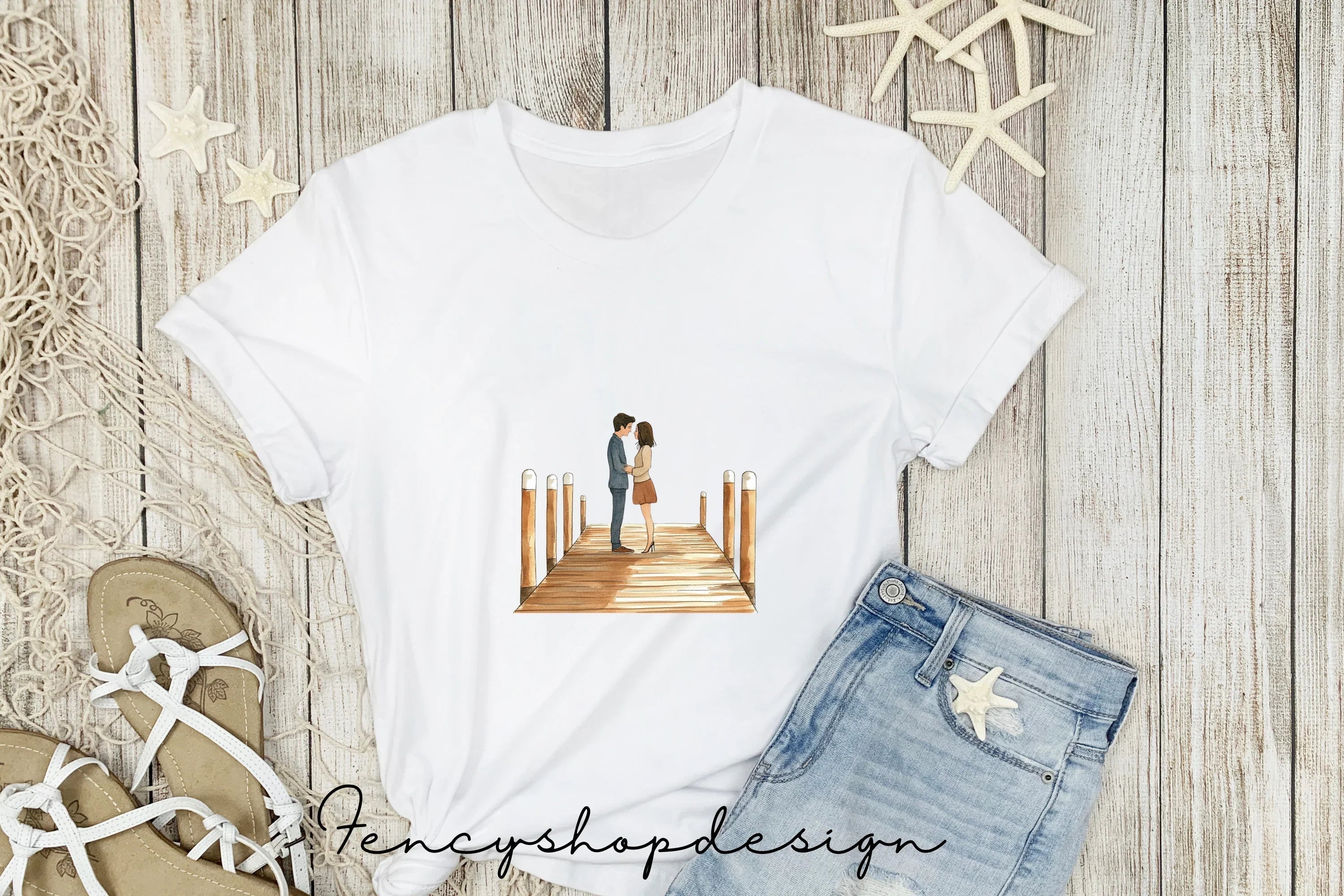 Romantic Couple Pier Clipart Bundle