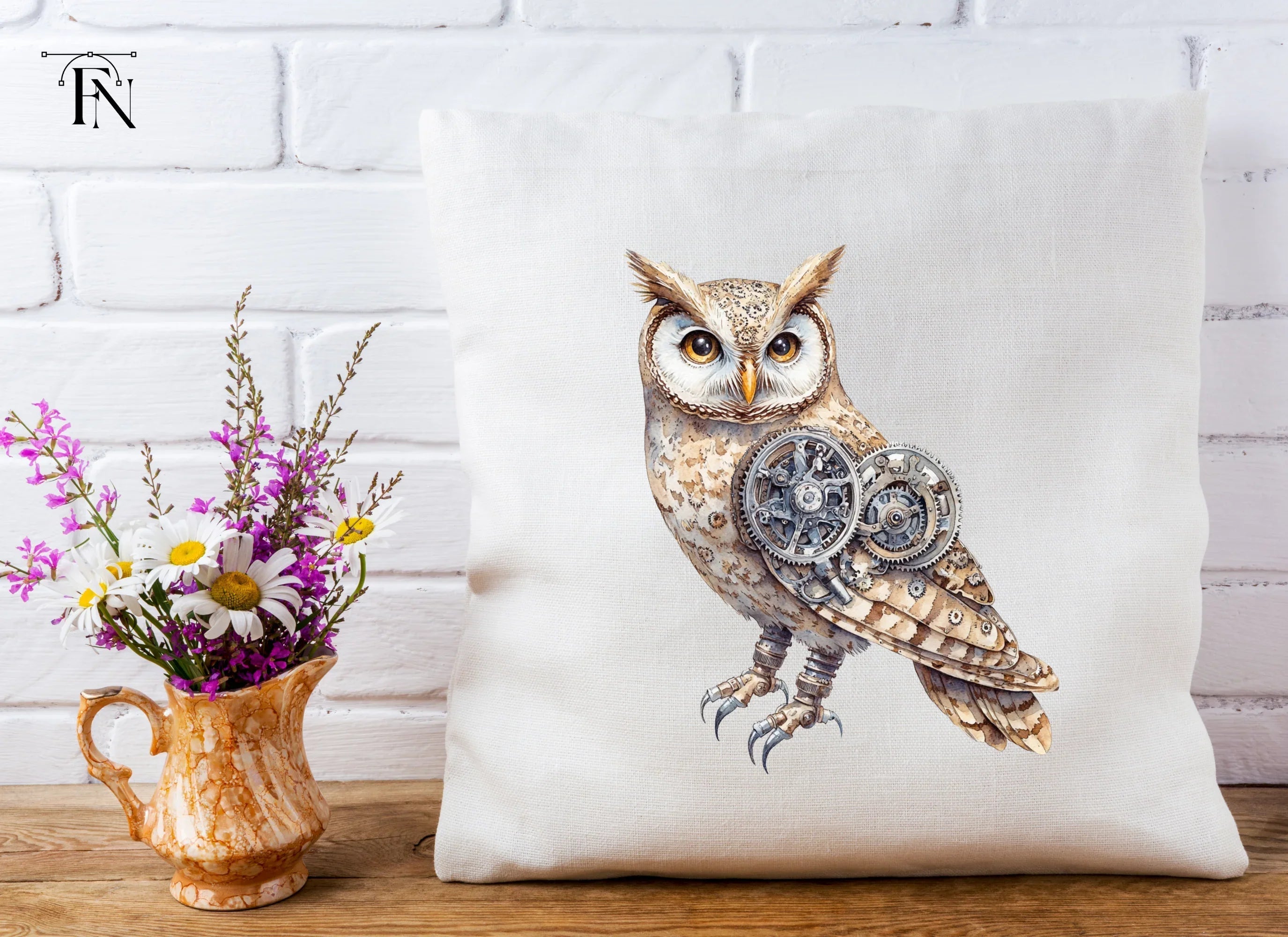 Steampunk Owl Mechanical Bird Clipart Bundle