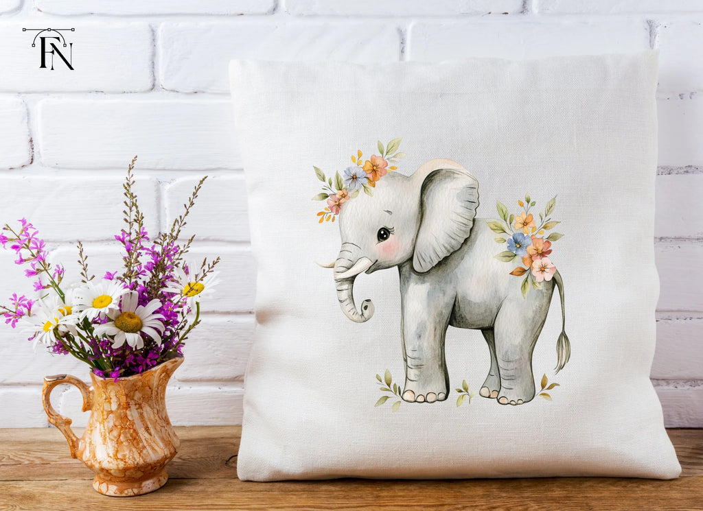 Floral Elephant Clipart Bundle