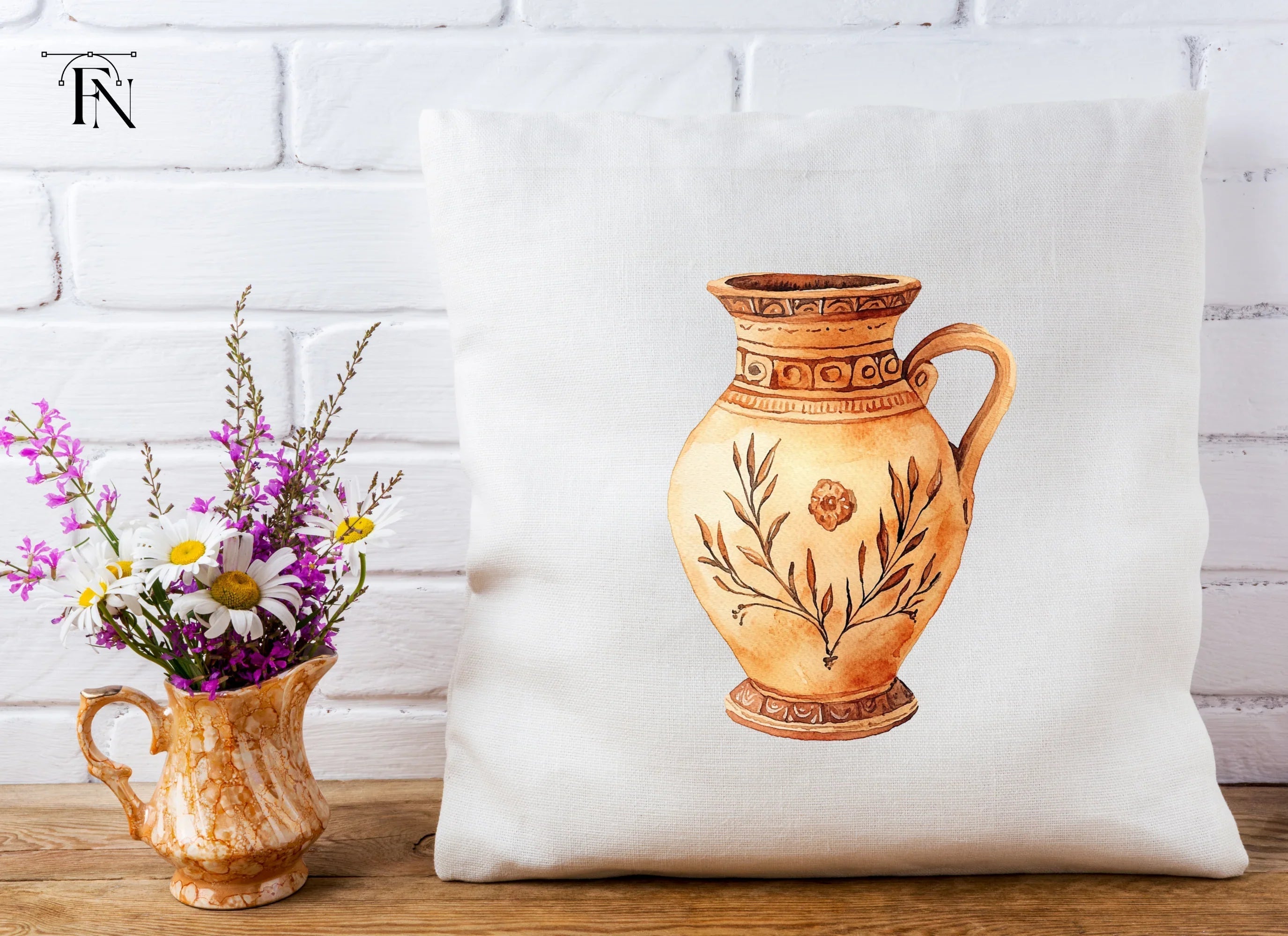 Vintage Ceramic Pitcher Clipart Bundle