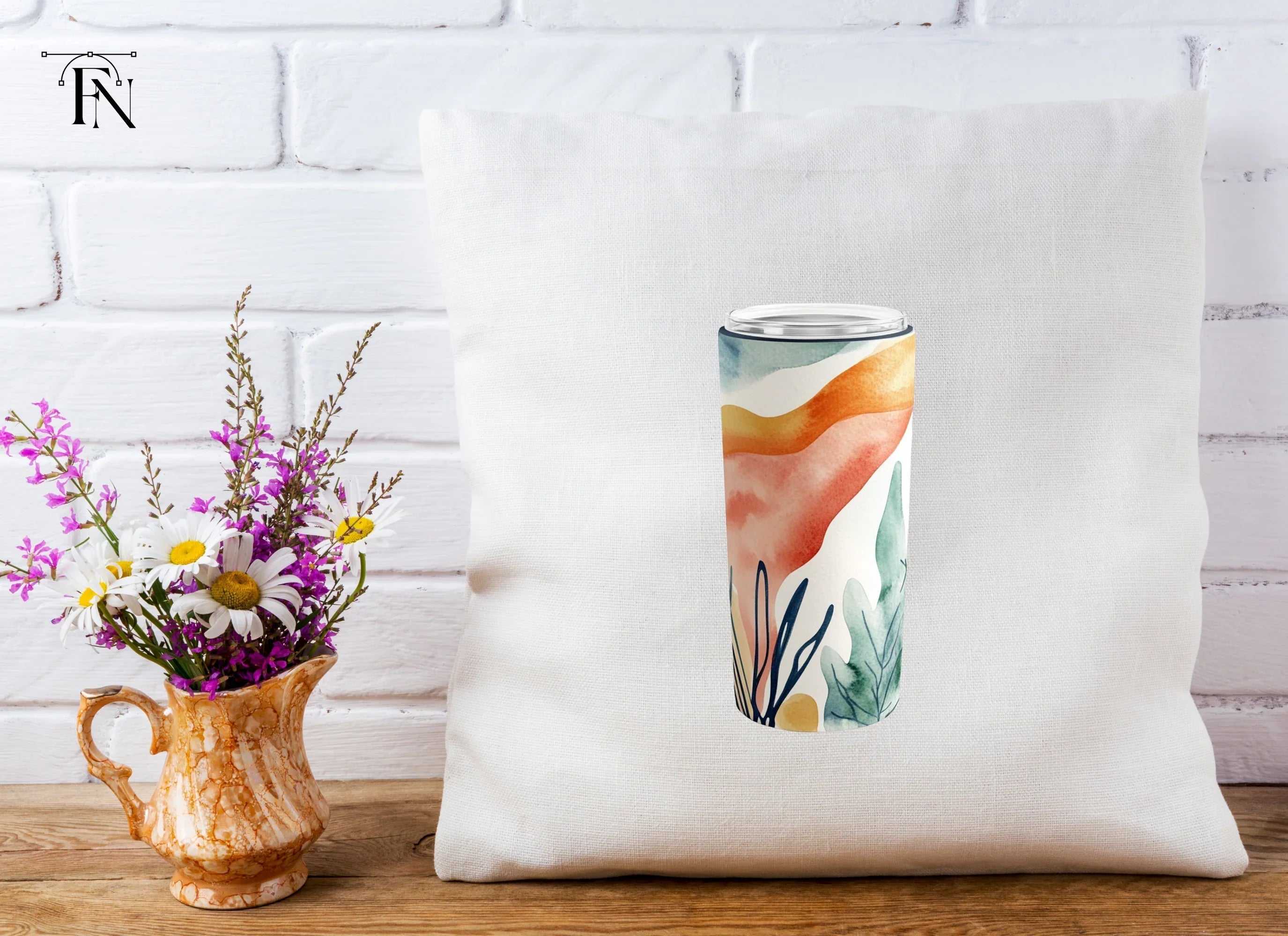 Abstract Floral Slim Tumbler Clipart Bundle