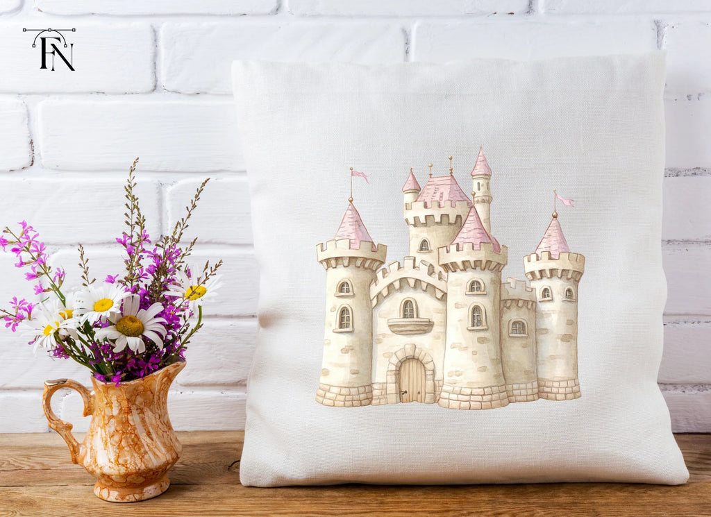Pink Princess Castle Clipart Bundle