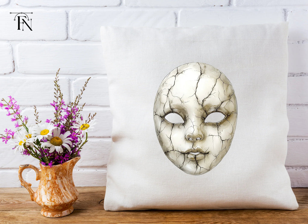 Cracked Porcelain Masks Clipart Bundle