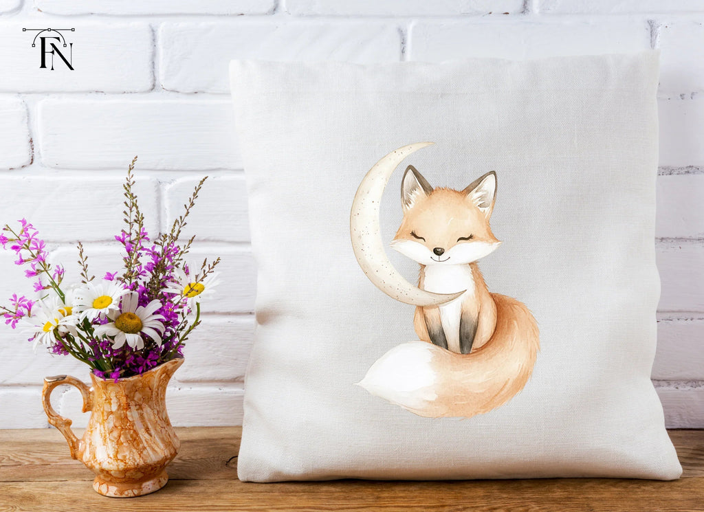 Cute Fox and Moon Clipart Bundle