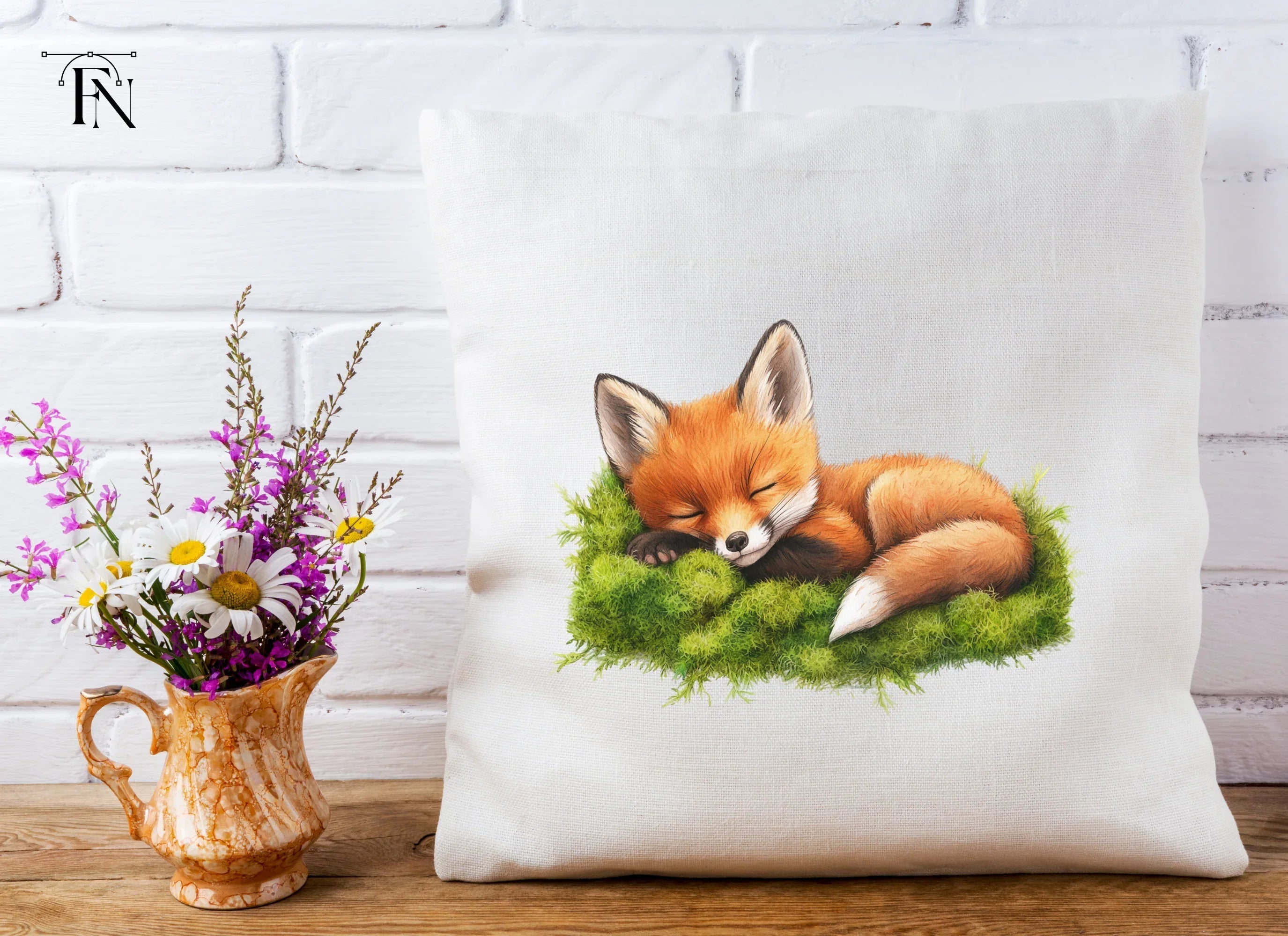 Cute Sleeping Fox Clipart Bundle